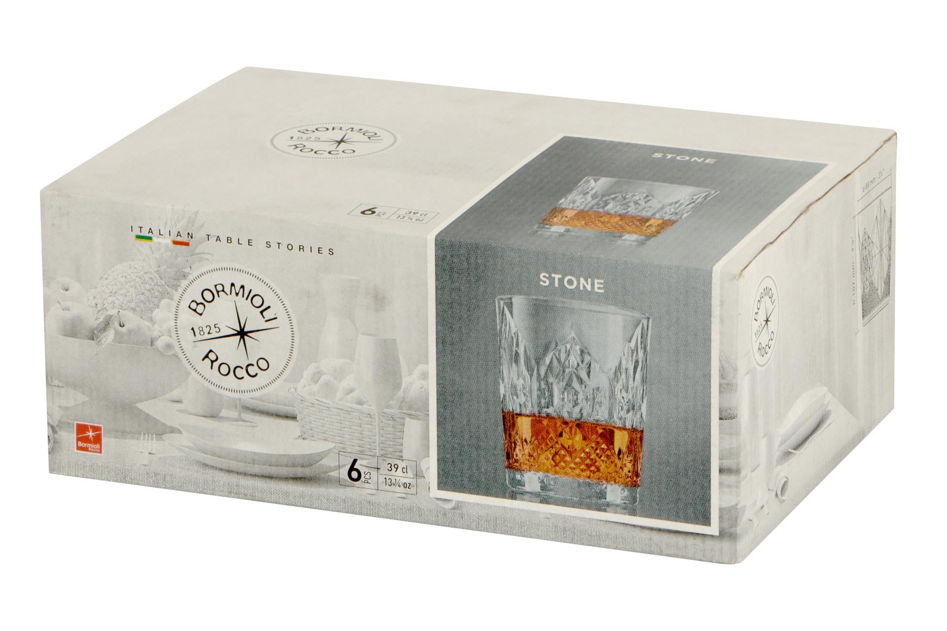 Bormioli Rocco Stone Bicchiere DOF 39 cl - Design Italiano Anni '30 Intagliato - Set 6 Pz 4