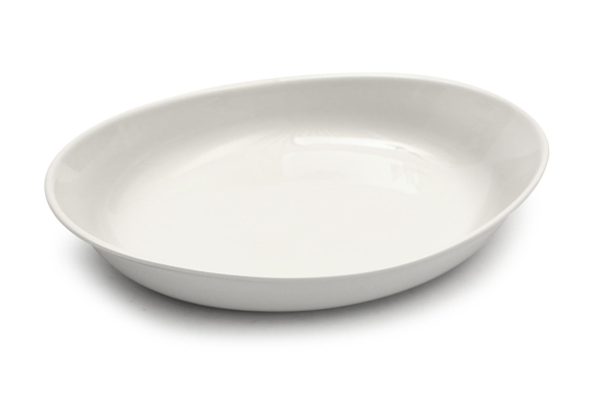 Saturnia Napoli Bianco Caravella Piatto Ovale Fondo da Portata 27 x 19 cm - Set 6 Pz