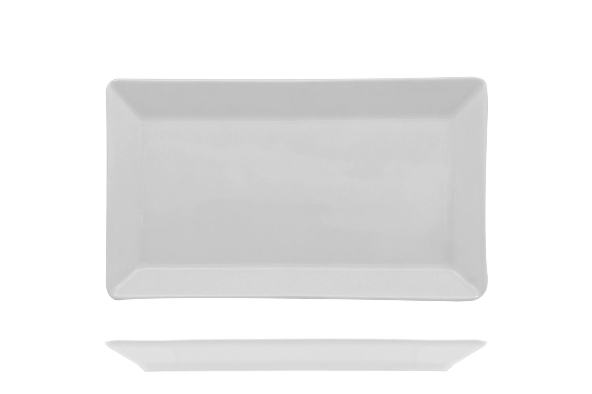 Saturnia Kimi Piatto Rettangolare 26 x 15 cm - Design Geometrico Minimalista Ispirazione Orientale - Set 10 Pz