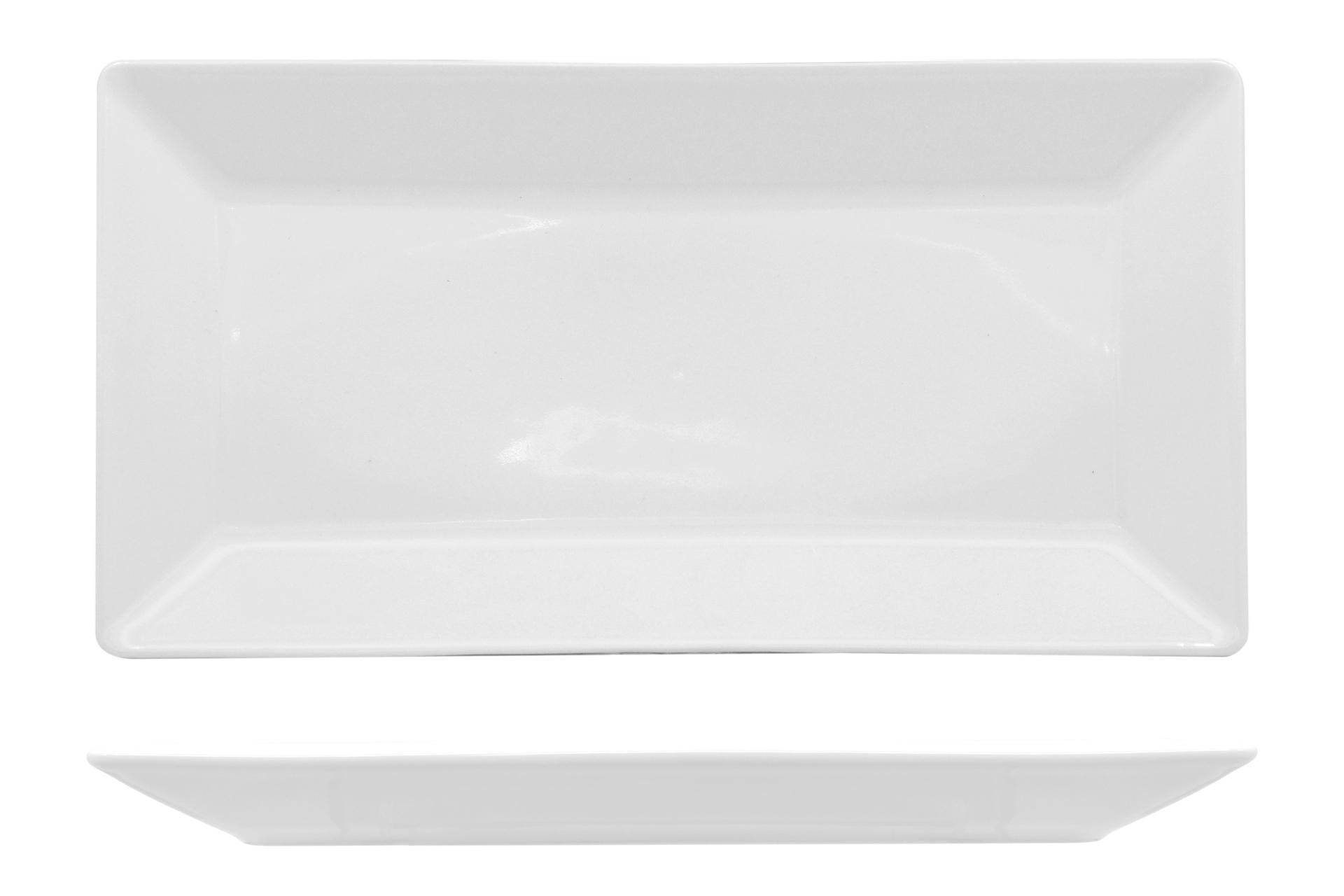 Saturnia Kimi Piatto Rettangolare 34 x 18 cm - Design Geometrico Minimalista Ispirazione Orientale - Set 4 Pz