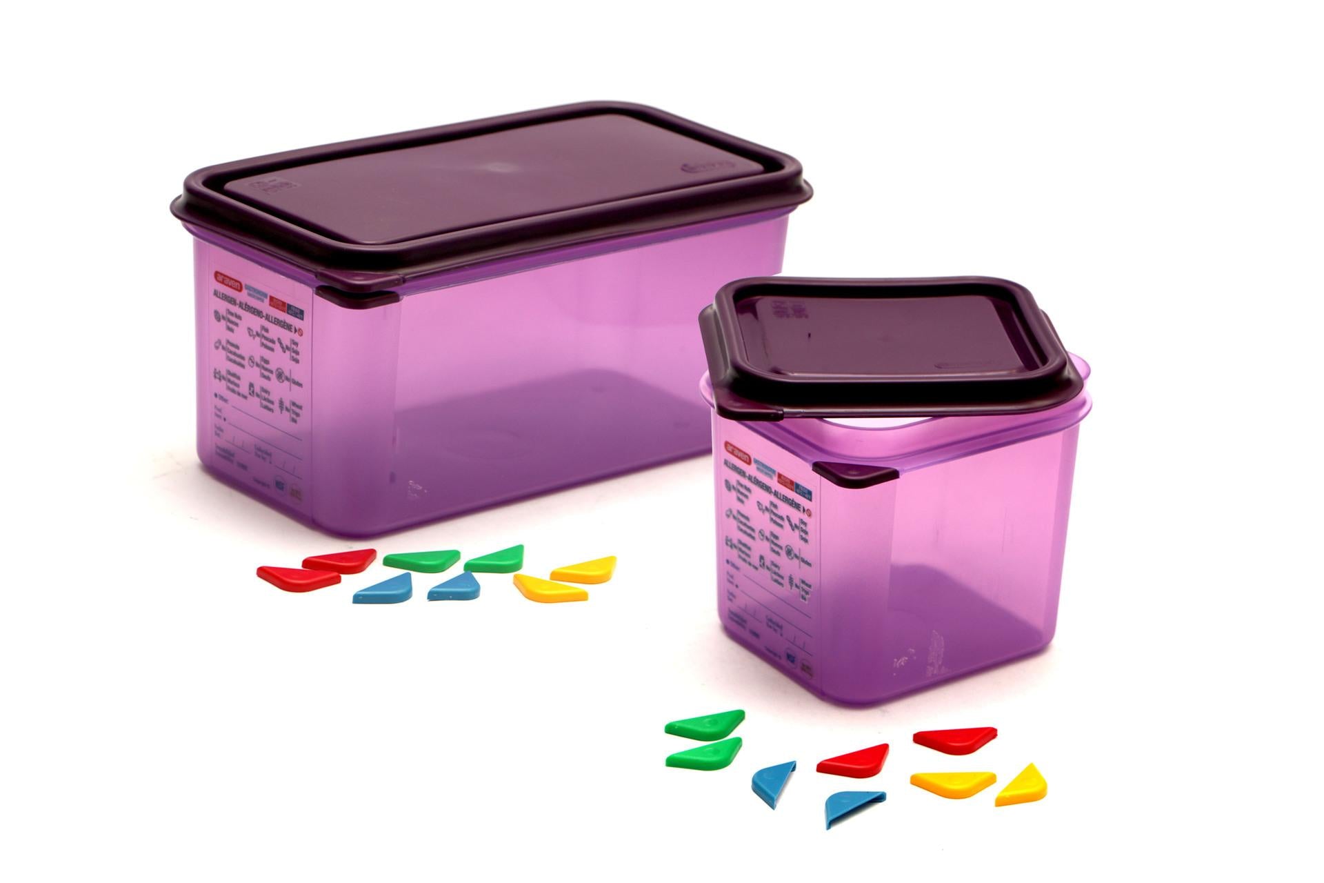 Araven Contenitore Ermetico Gastronorm 1.3 L - 32,5 x 17,6 x 15 cm Viola Per Alimenti Allergeni