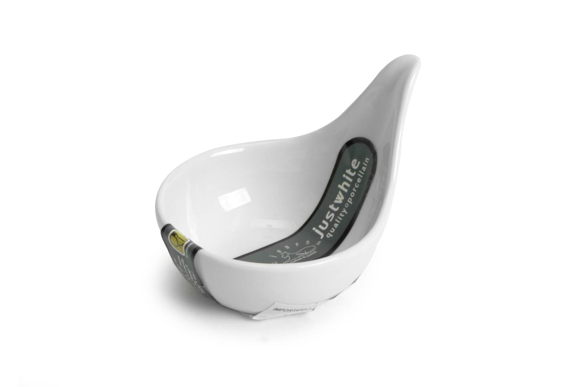 Import Tavola Professional JustWhite Cucchiaio Finger 8.8 x 6.8 x 6.3 cm In Porcellana Bianca - Set 12 Pz