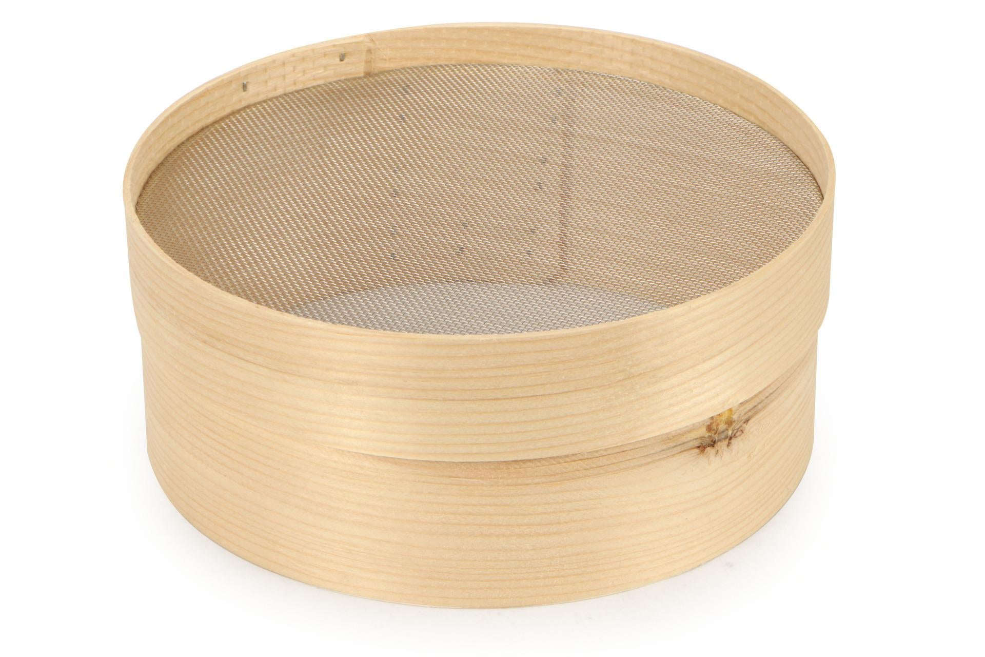 Calder Setaccio Farina Ø20 cm In Legno - Utilizzabile Come Elegante Cestino Pane