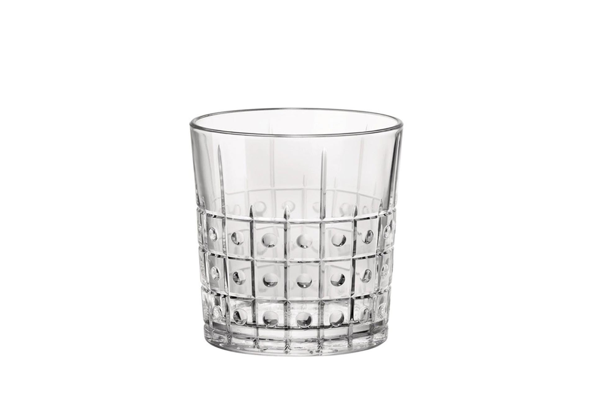 Bormioli Rocco Este Bicchiere Acqua 30 cl - Design Italiano Con Motivi Geometrici - Set 6 Pz