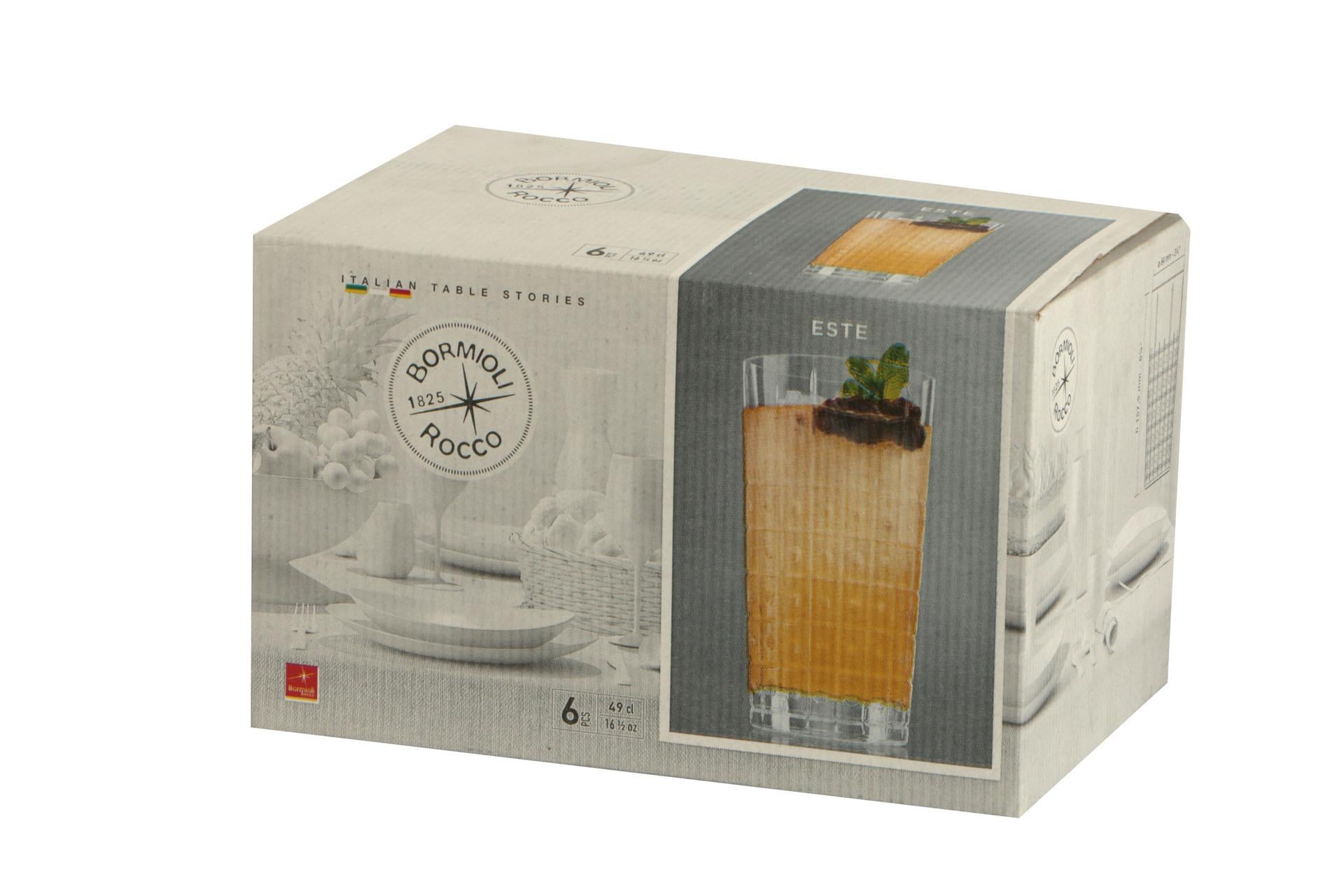 Bormioli Rocco Este Bicchiere Cooler 49 cl - Design Italiano Con Linee e Motivi Geometrici - Set 6 Pz 4