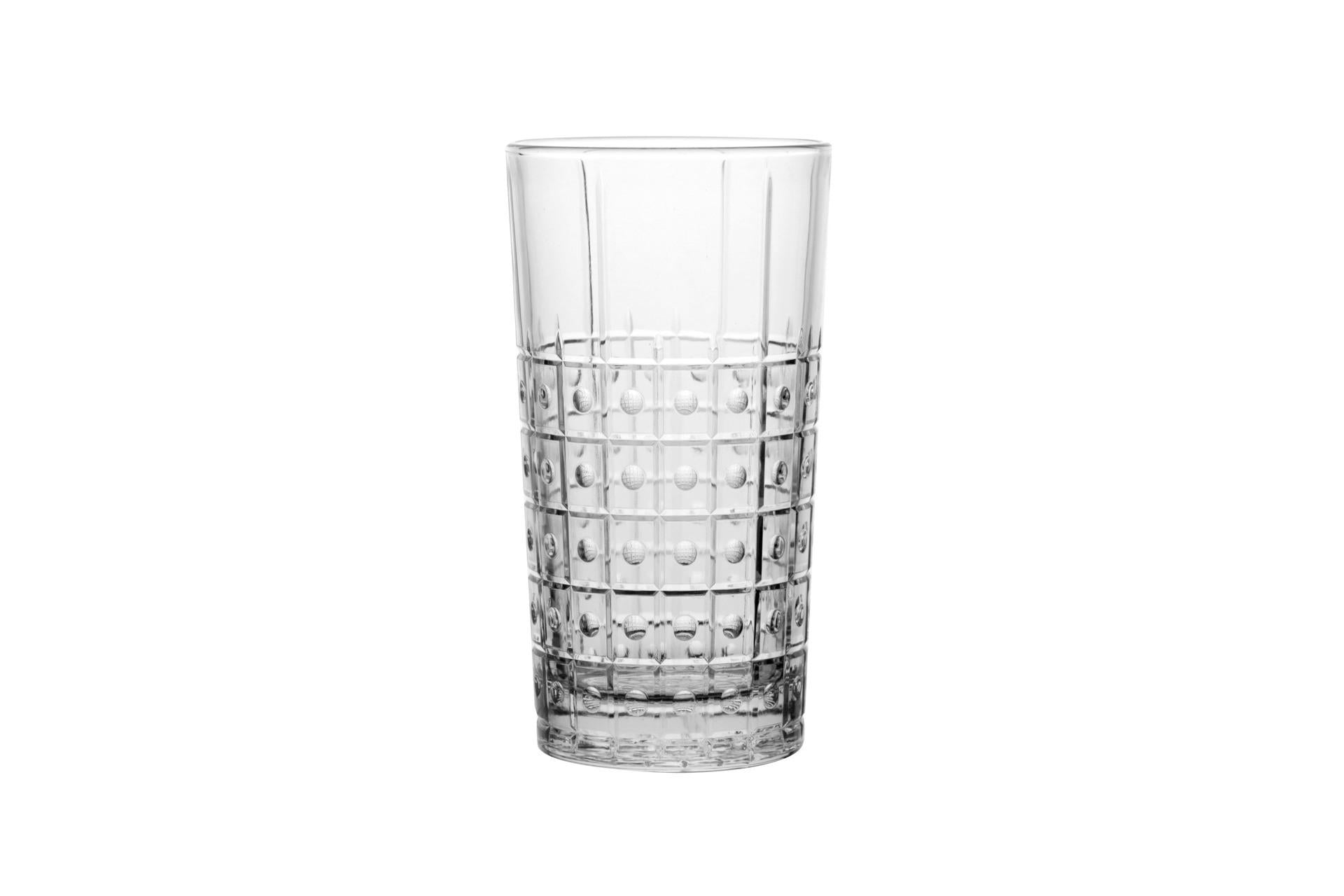 Bormioli Rocco Este Bicchiere Long Drink 29 cl - Design Italiano Con Linee e Motivi Geometrici - Set 6 Pz