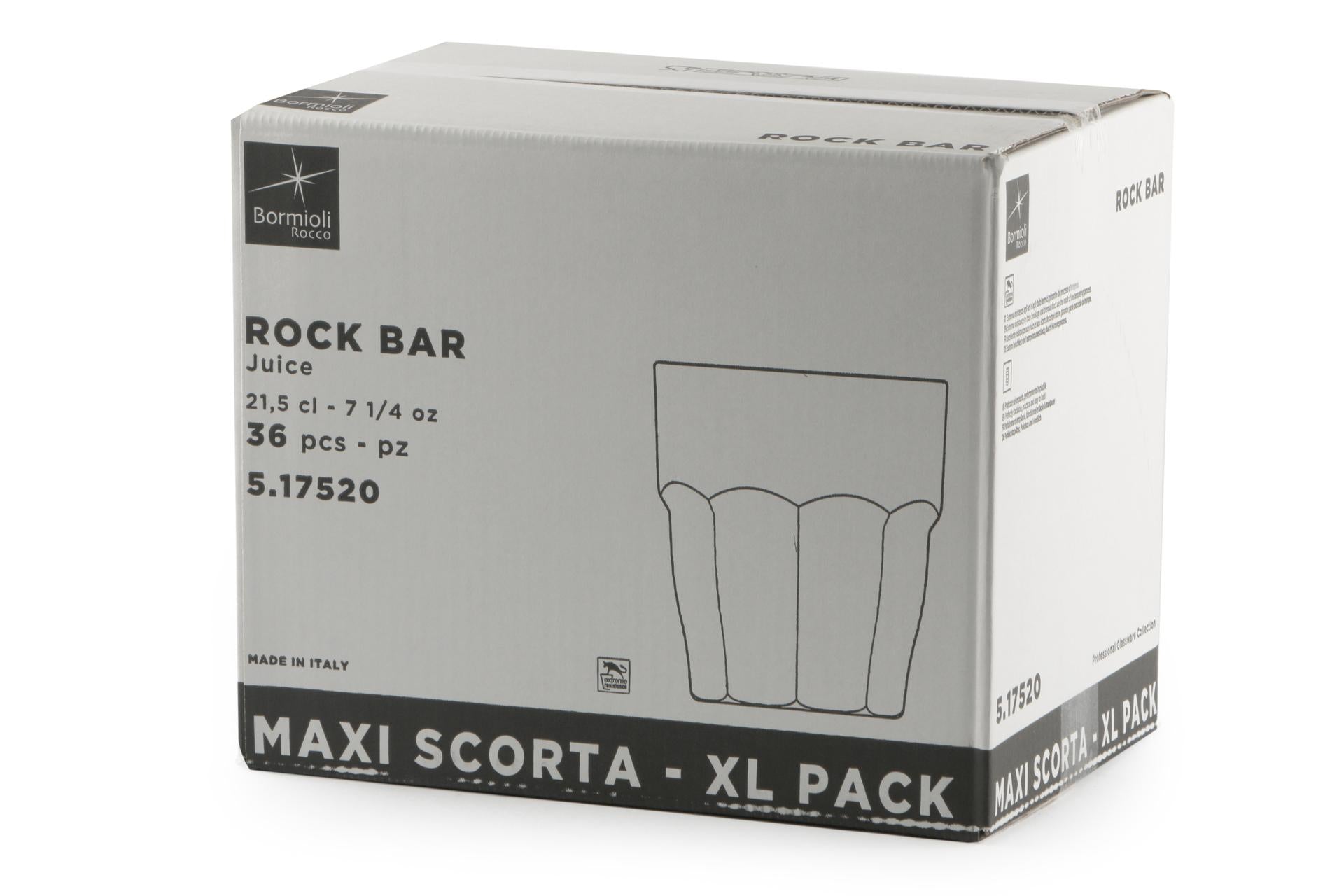 Bormioli Rocco Rock Bar Set 36 Bicchieri Juice 20 cl - Trasparente e Impilabile - Set 36 Pz 3