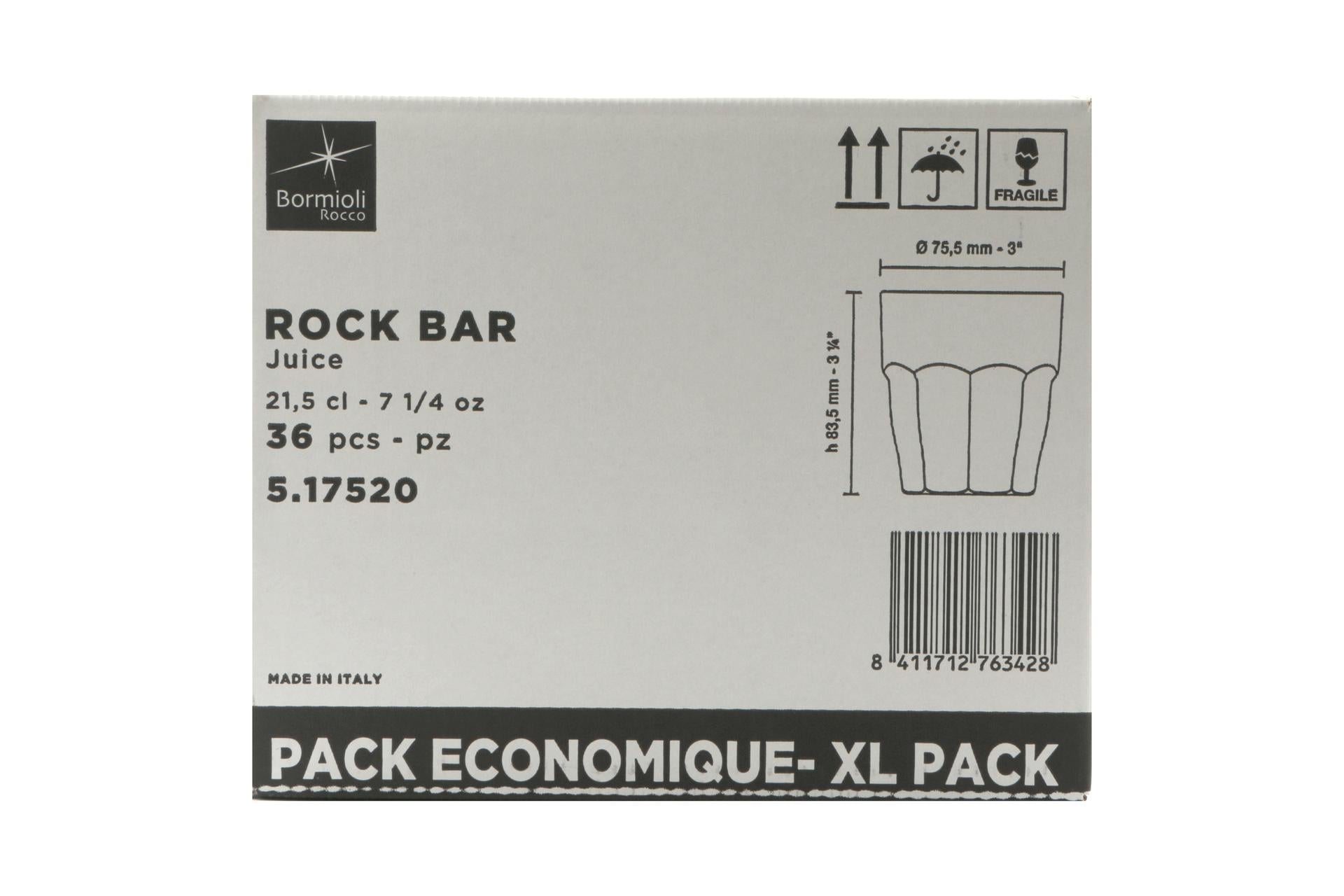 Bormioli Rocco Rock Bar Set 36 Bicchieri Juice 20 cl - Trasparente e Impilabile - Set 36 Pz 4