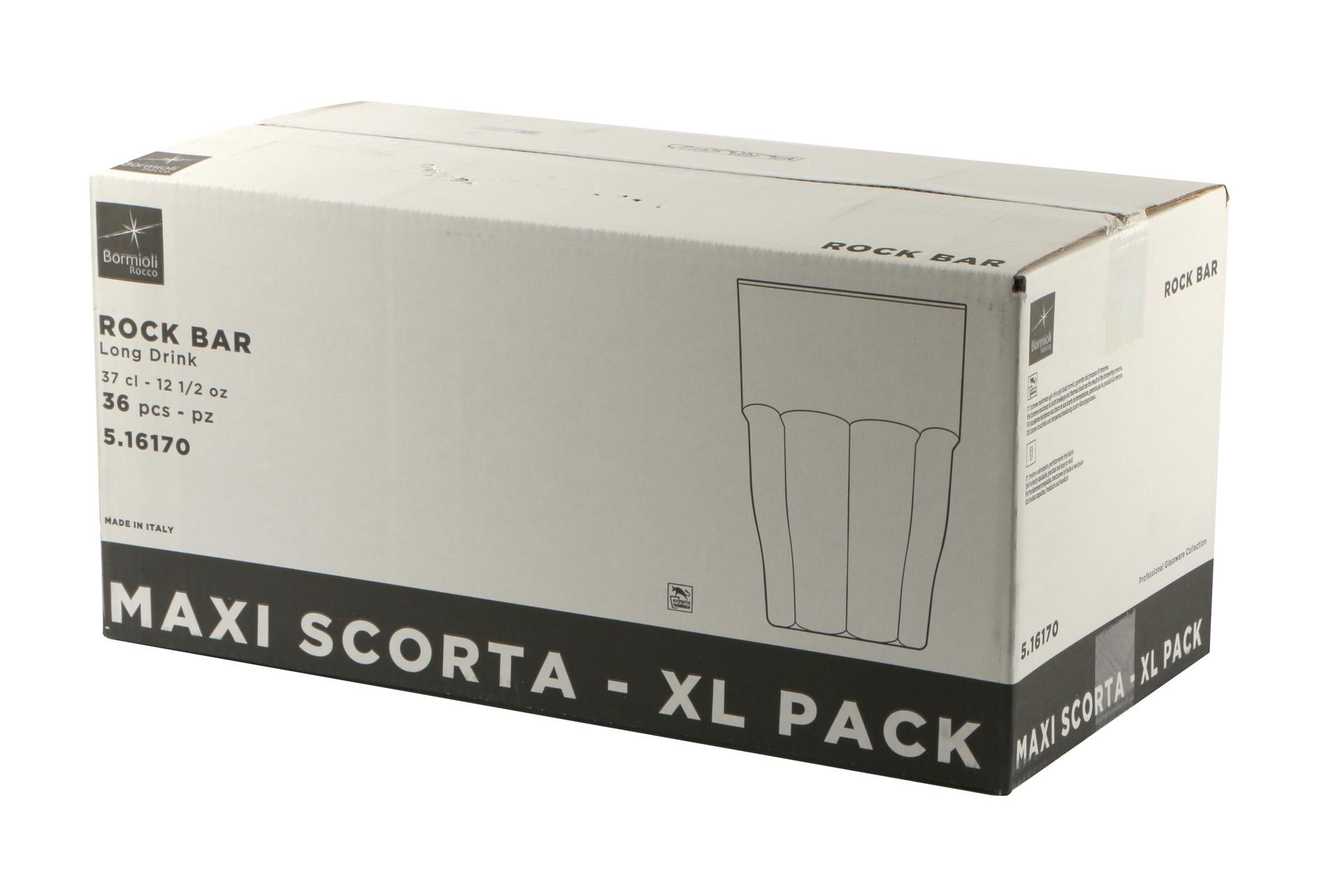 Bormioli Rocco Rock Bar Set 36 Bicchieri Long Drink 37 cl - Trasparenti e Impilabili - Set 36 Pz 3