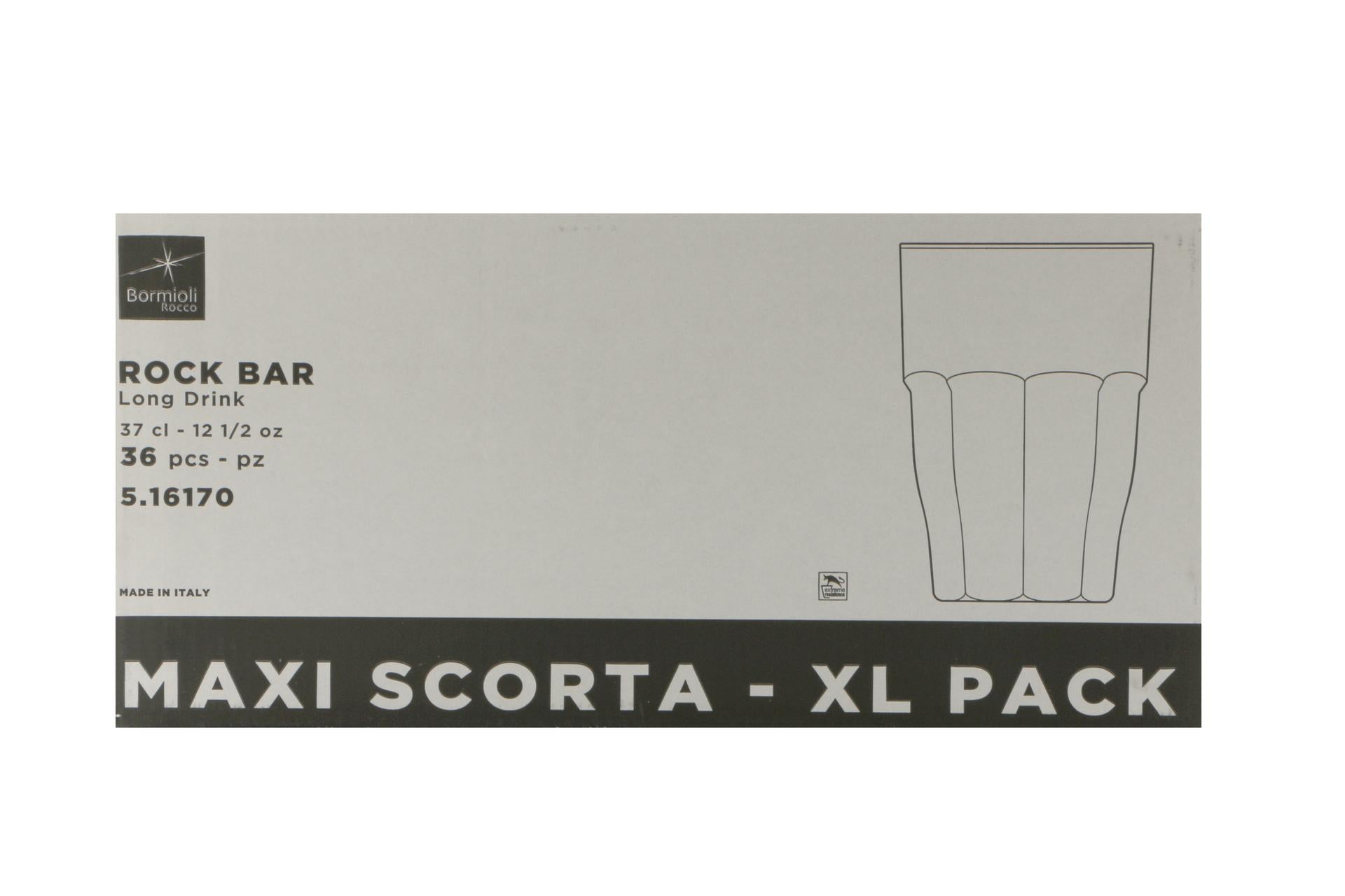 Bormioli Rocco Rock Bar Set 36 Bicchieri Long Drink 37 cl - Trasparenti e Impilabili - Set 36 Pz 4