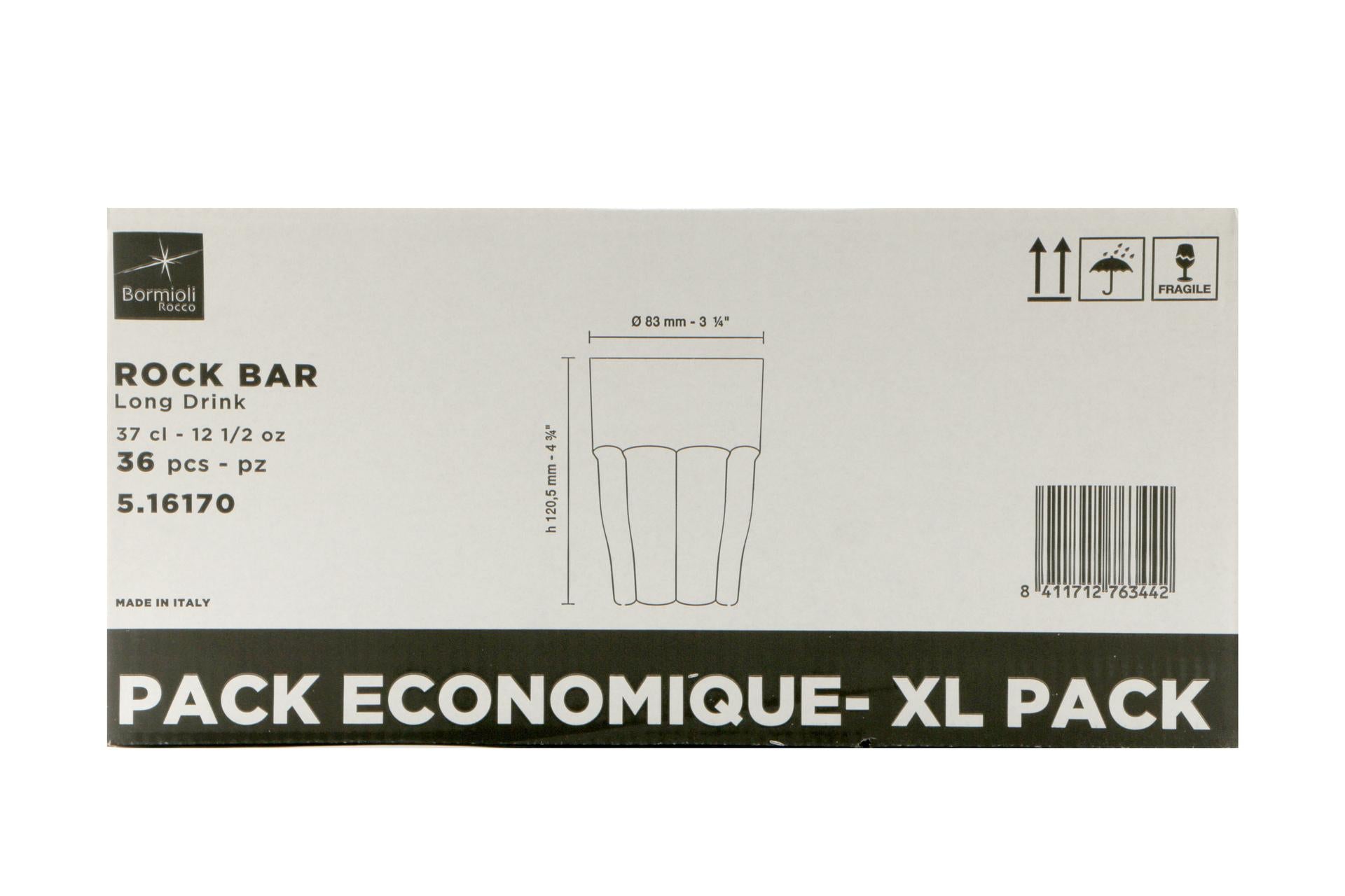 Bormioli Rocco Rock Bar Set 36 Bicchieri Long Drink 37 cl - Trasparenti e Impilabili - Set 36 Pz 6