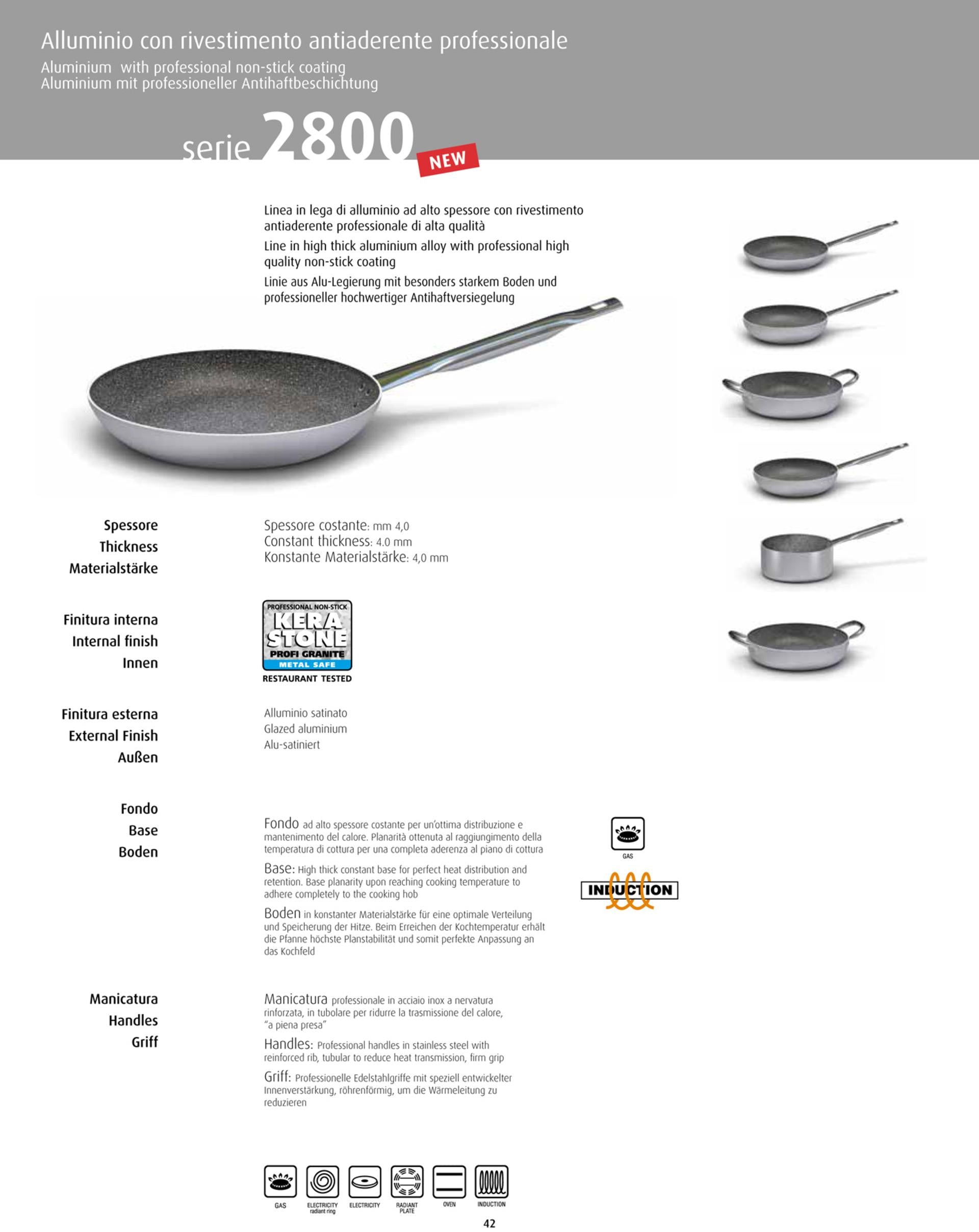 Ballarini Professionale Tegame 2 Maniglie Ø40 cm - Kerastone Granite Antiaderente In Alluminio 5