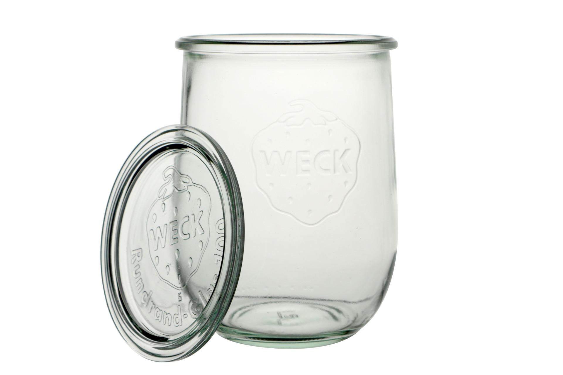 Weck Tulip Set 6 Vasetti 1L Con Coperchio 100 mm - Design Versatile per Conservazione e Decorazione - Set 6 Pz
