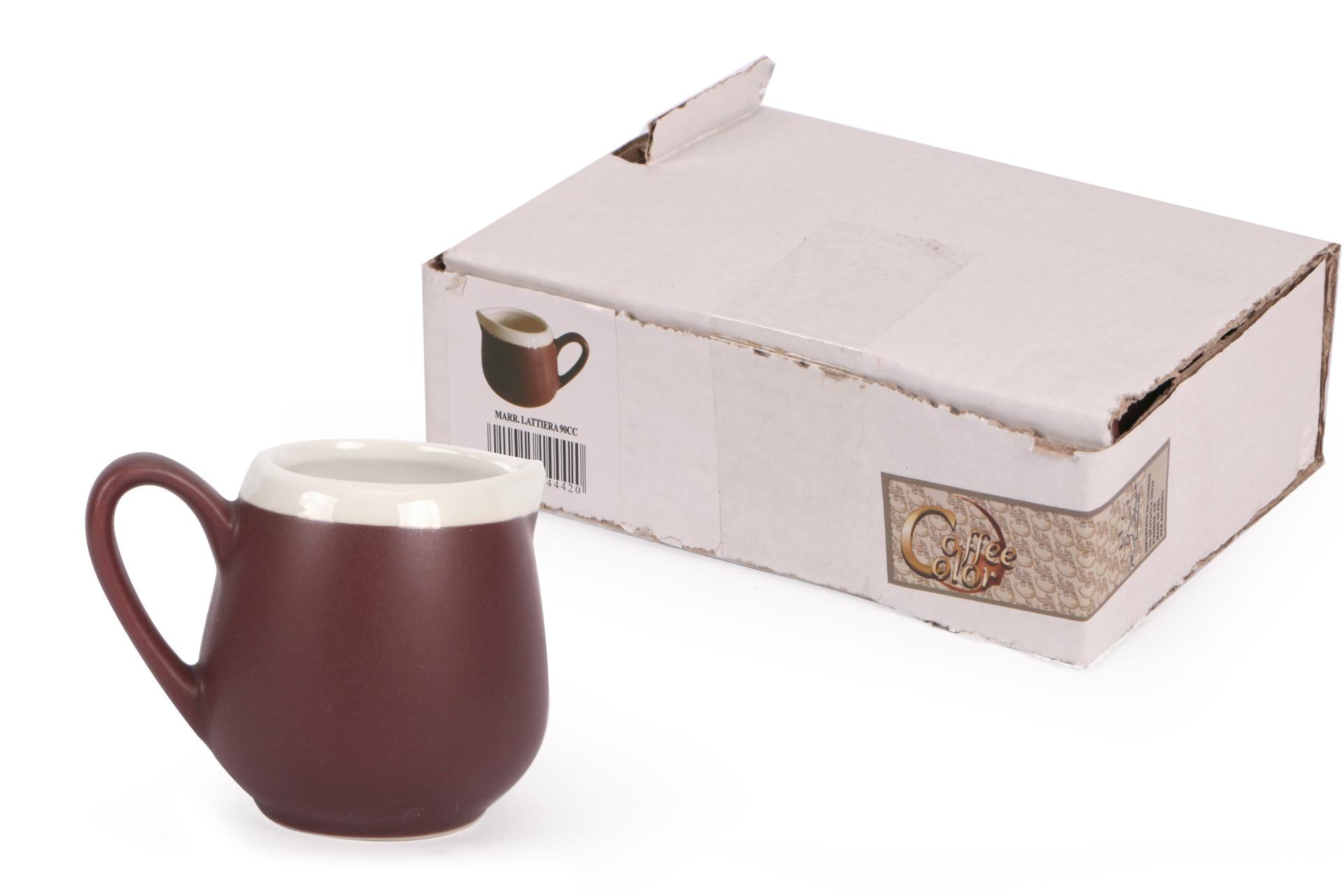 Import Tavola Professional Coffee E Co. Lattiera 90cc Marrone - Linea Doppio Spessore In Tinta Unita - Set 6 Pz