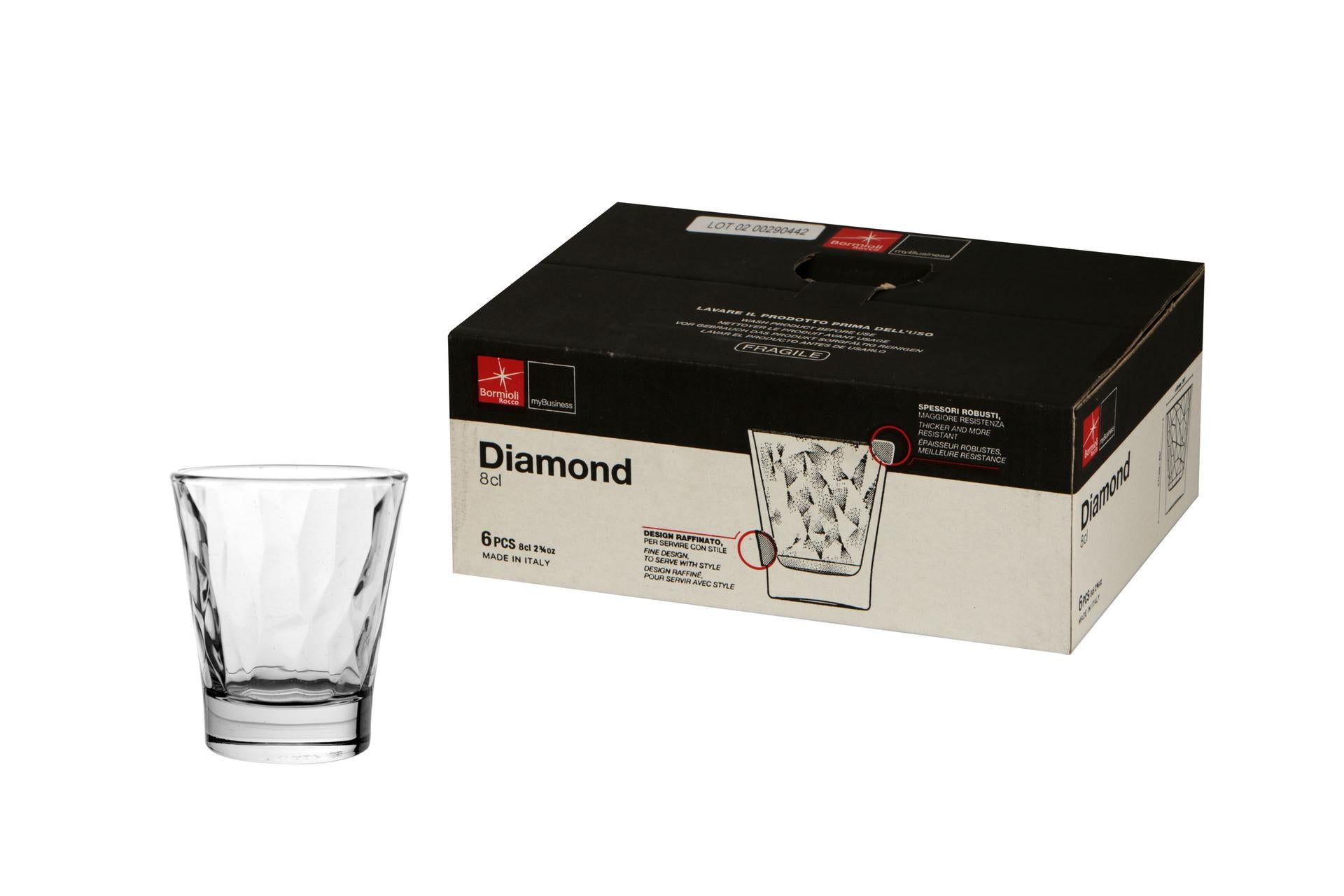 Bormioli Rocco Diamond Trasparente Set 6 Bicchieri Caffeino 8 cl In Vetro Decorato - Set 6 Pz 3