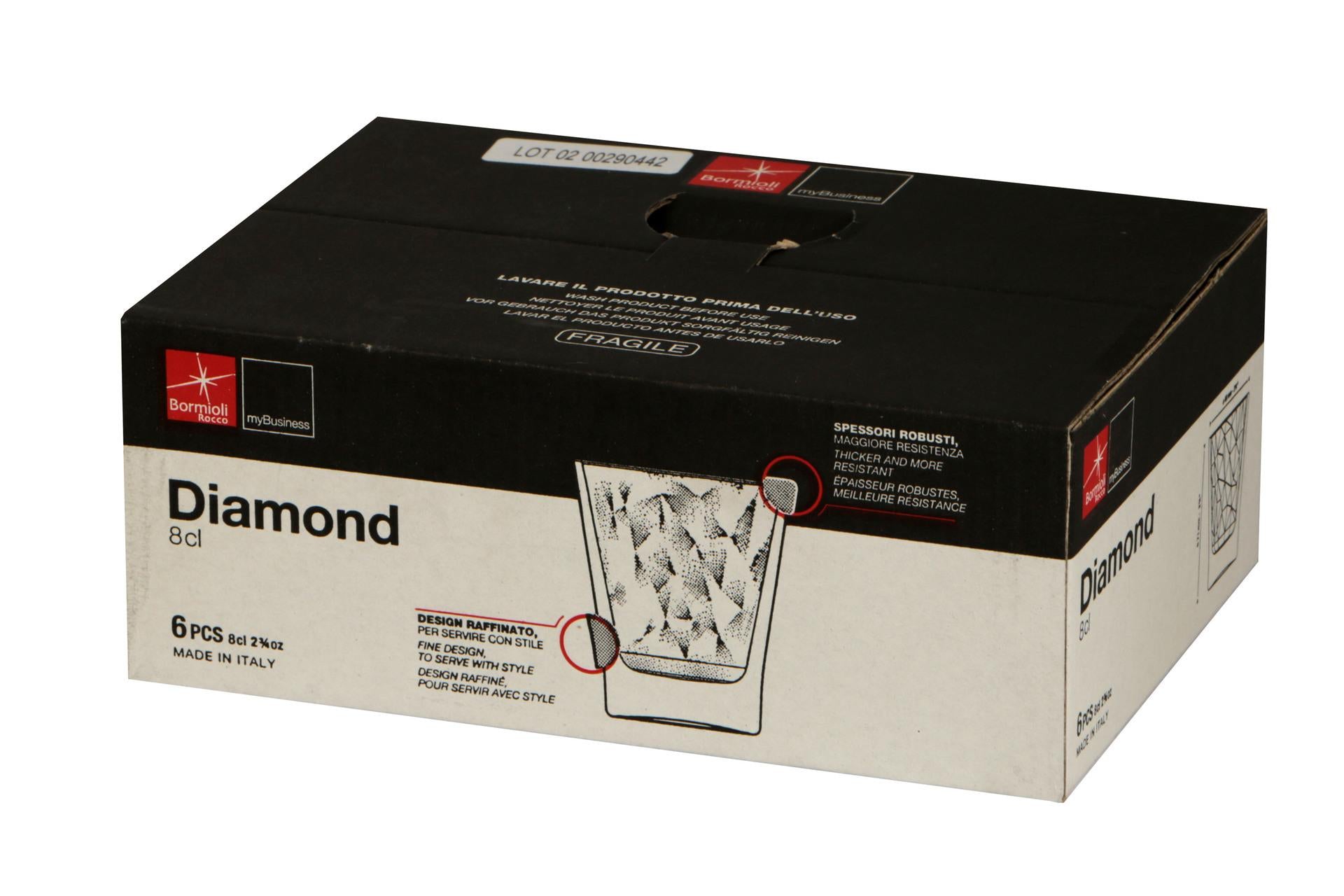 Bormioli Rocco Diamond Trasparente Set 6 Bicchieri Caffeino 8 cl In Vetro Decorato - Set 6 Pz 4