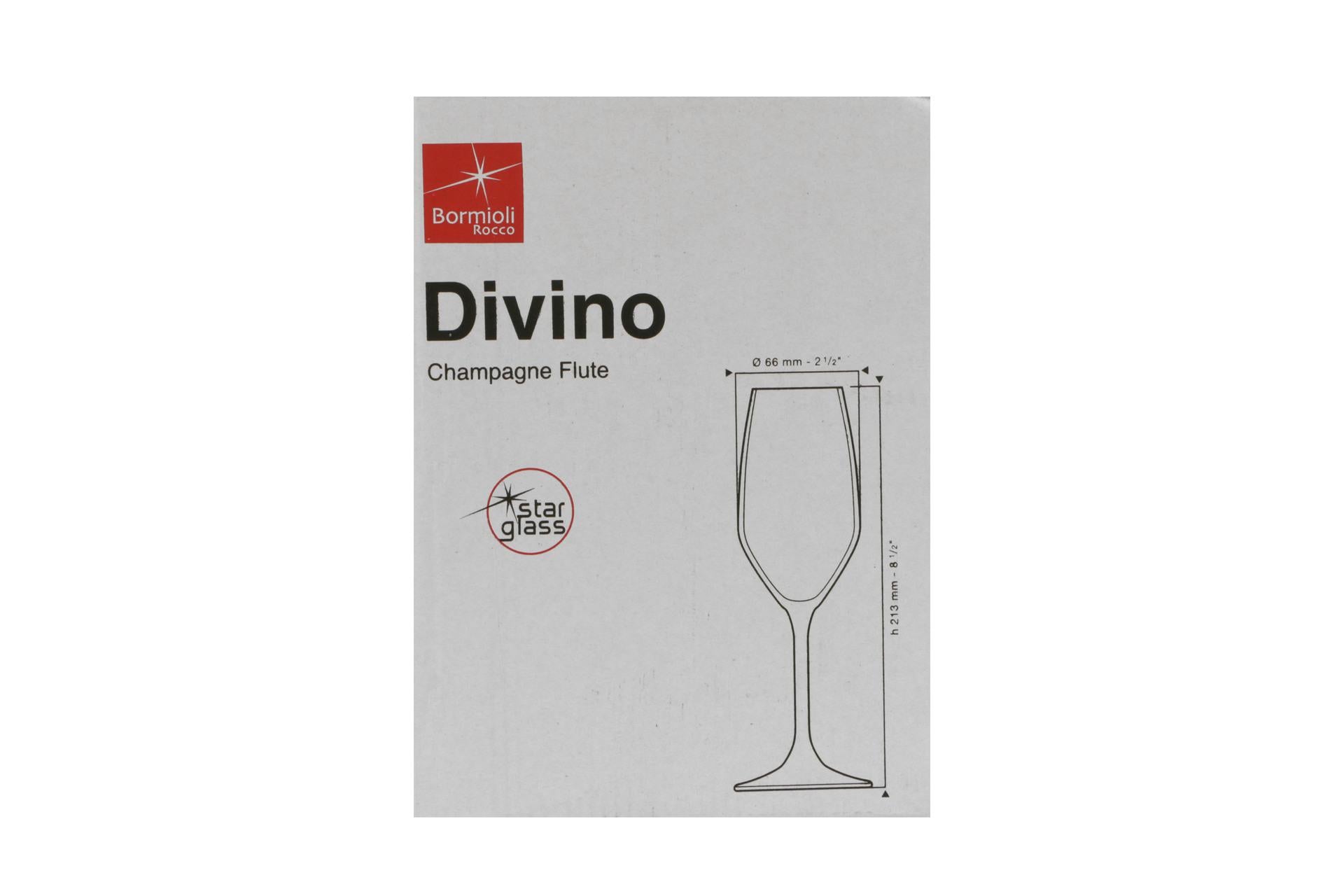 Bormioli Rocco Divino Calice Flute 24 cl - In Star Glass H.21.5 cm - Set 6 Pz 5