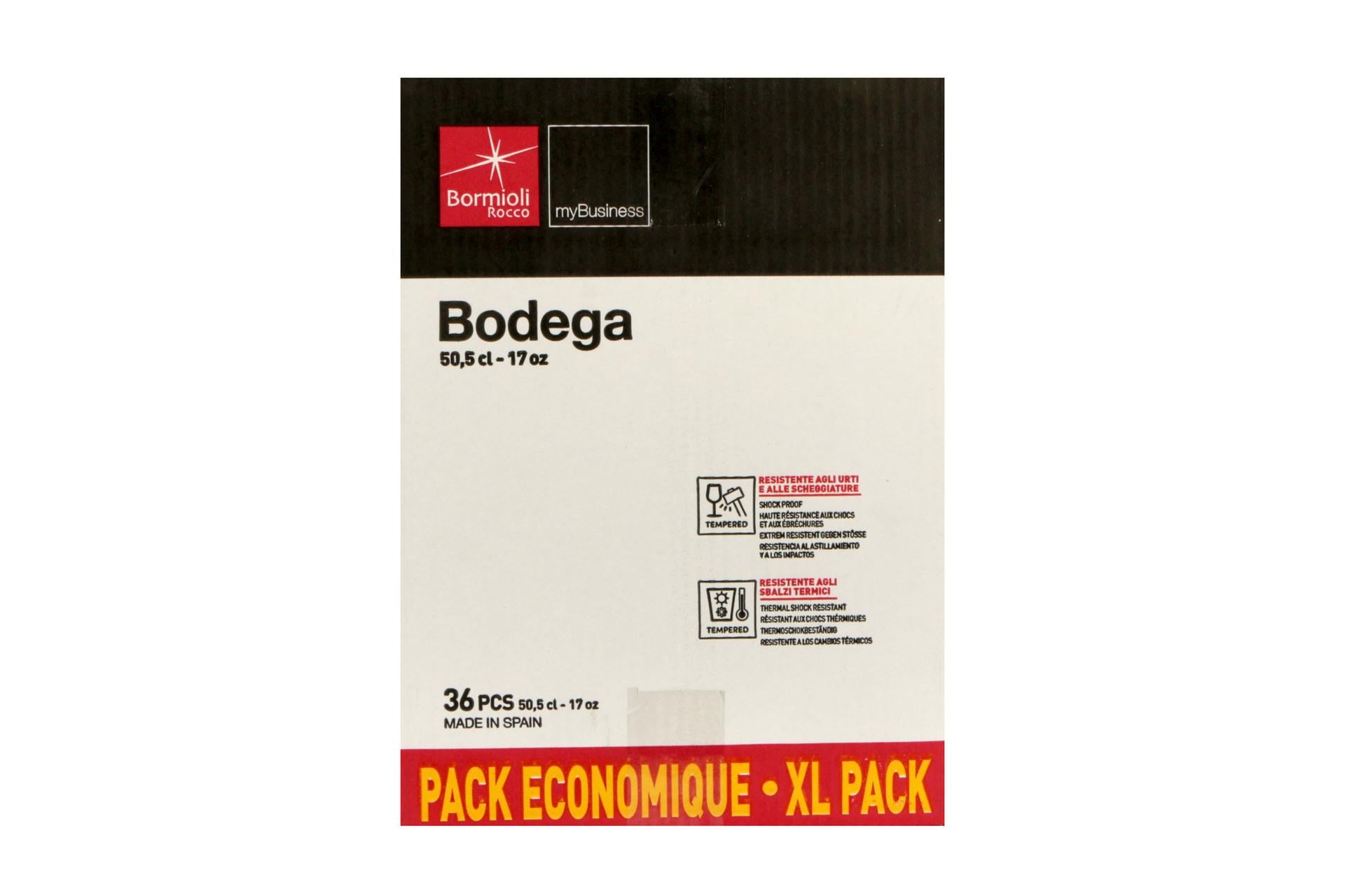 Bormioli Rocco Bodega Set 36 Bicchieri Maxi Cl 50.5 - Bicchieri Sottili Temperati Resistenti agli Urti e Shock Termici - Set 36 Pz 5