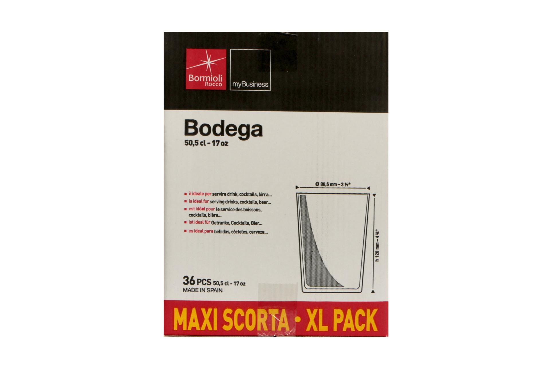 Bormioli Rocco Bodega Set 36 Bicchieri Maxi Cl 50.5 - Bicchieri Sottili Temperati Resistenti agli Urti e Shock Termici - Set 36 Pz 6