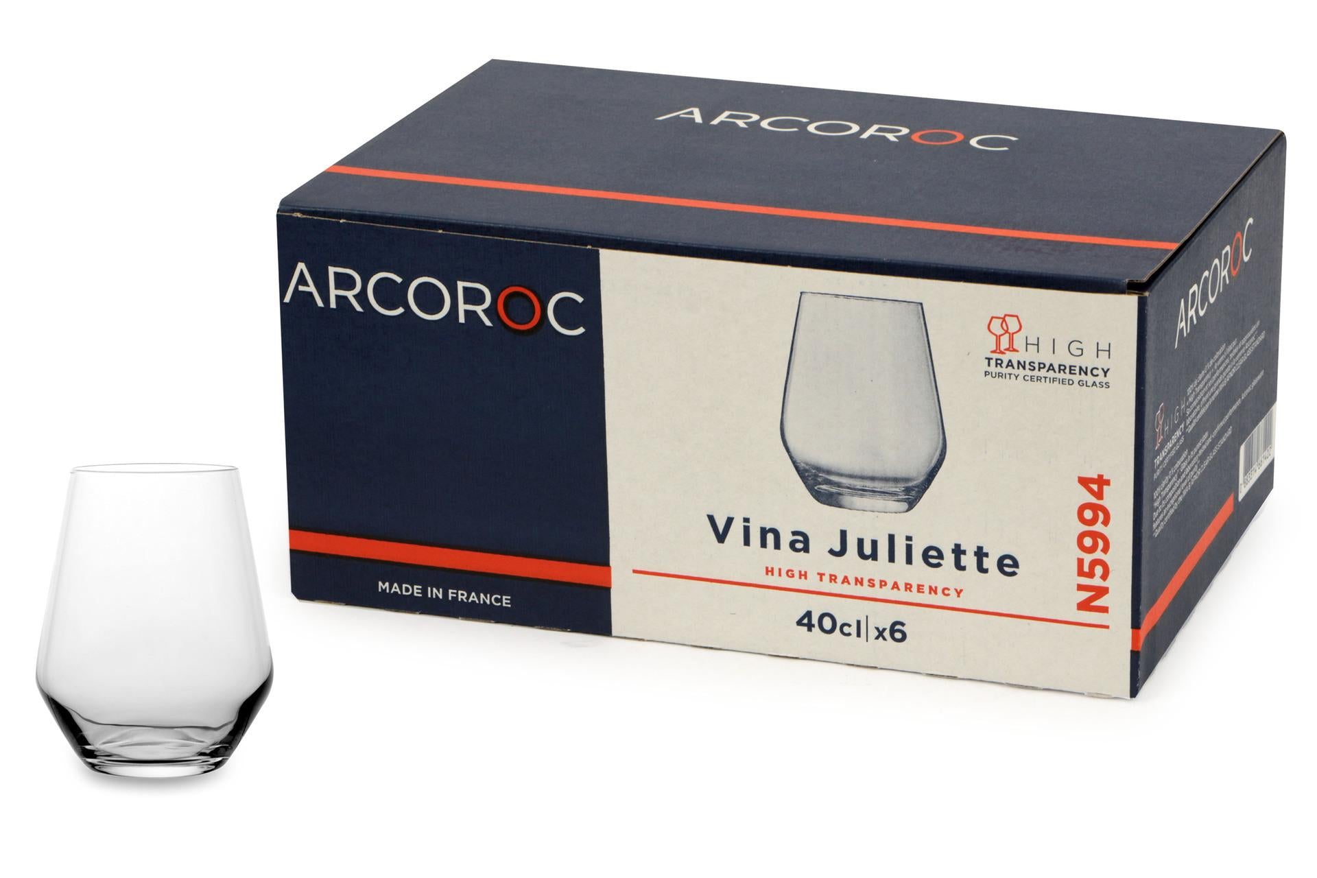 Arcoroc Juliette Set 6 Bicchieri 40 cl - H.110 mm In Vetro Cristallino Forma Alta - Set 6 Pz 3