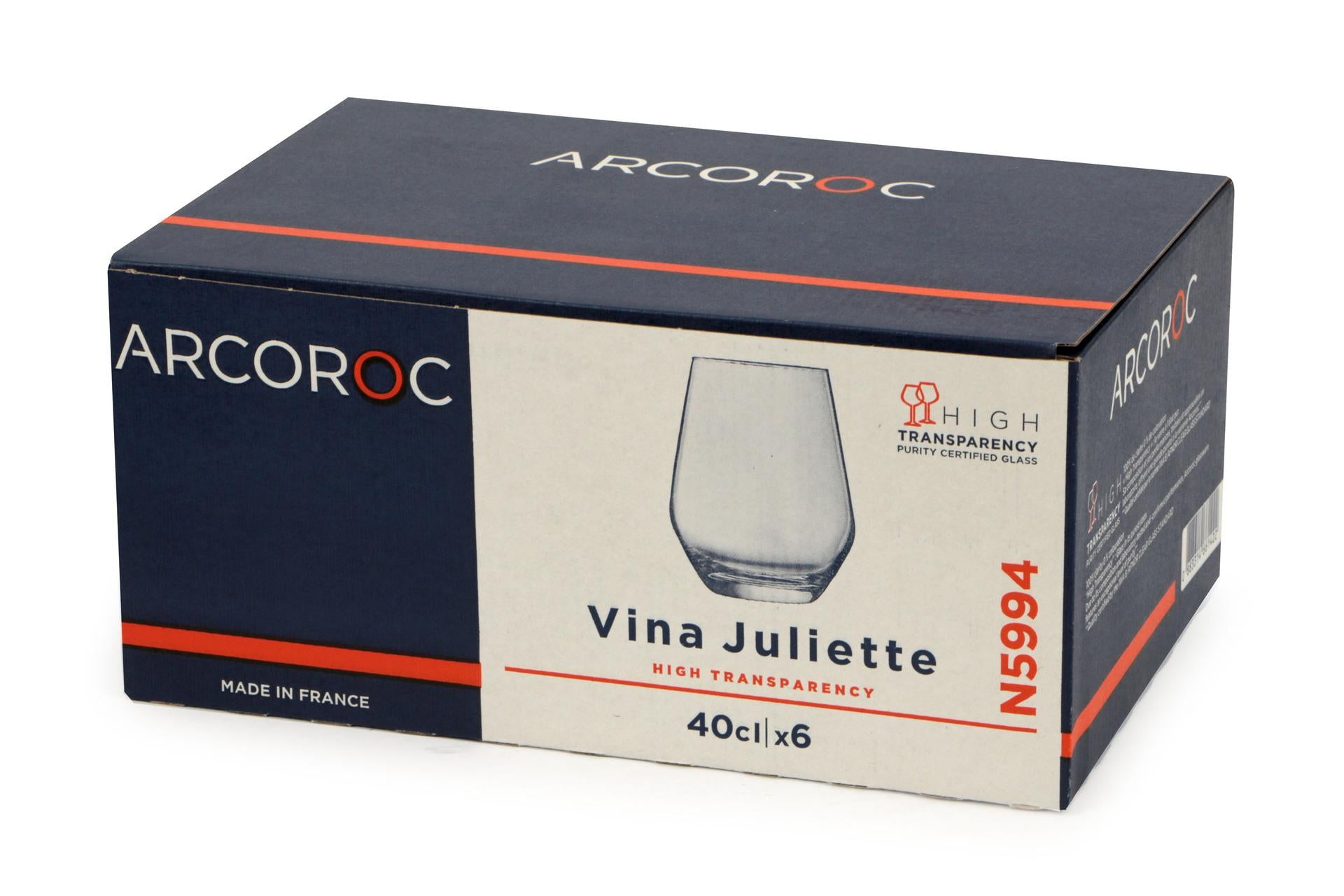 Arcoroc Juliette Set 6 Bicchieri 40 cl - H.110 mm In Vetro Cristallino Forma Alta - Set 6 Pz 4