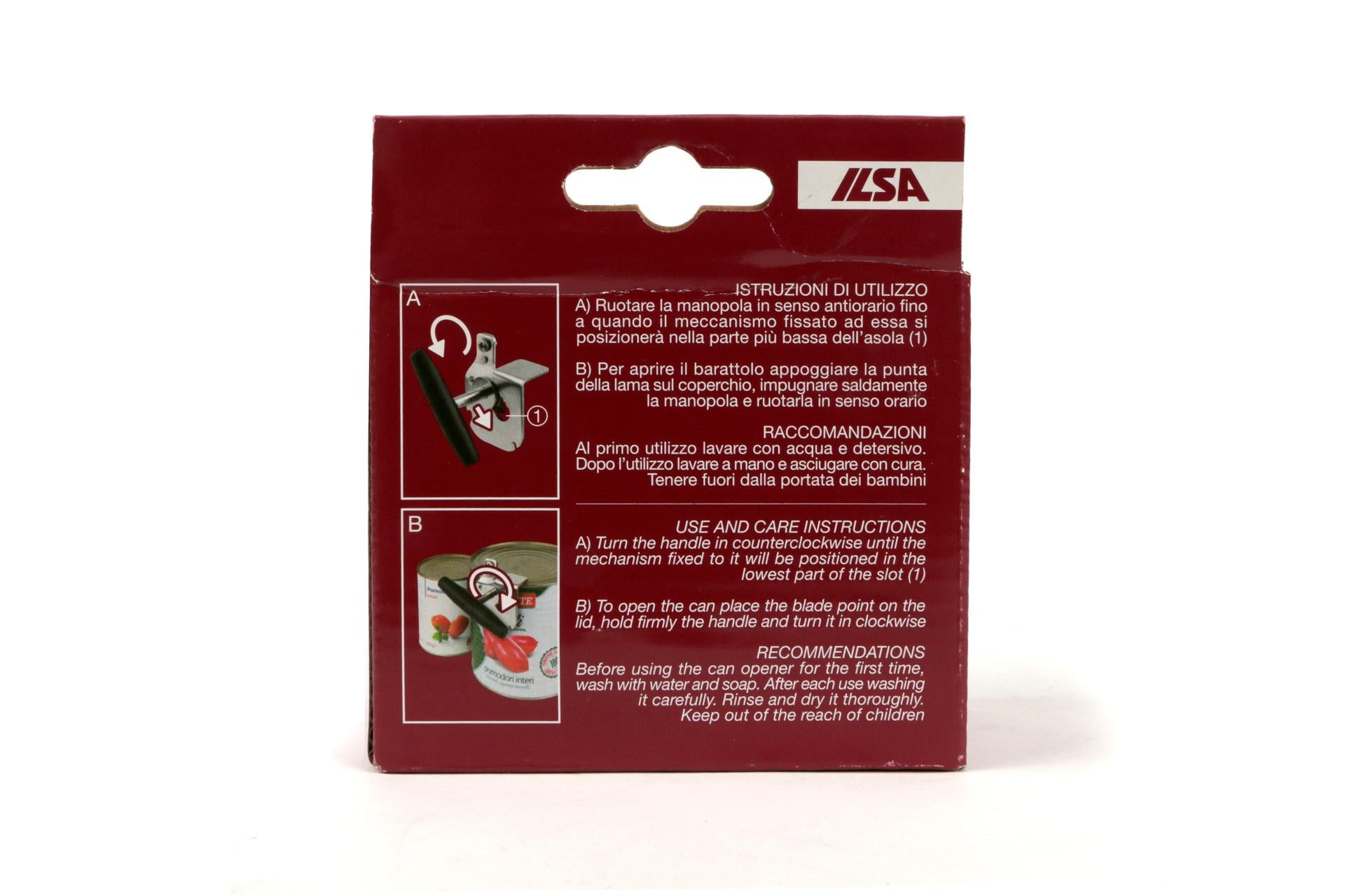 Ilsa Apriscatola Professionale Inox 8.5x10x10 cm Con Manico In Legno 5