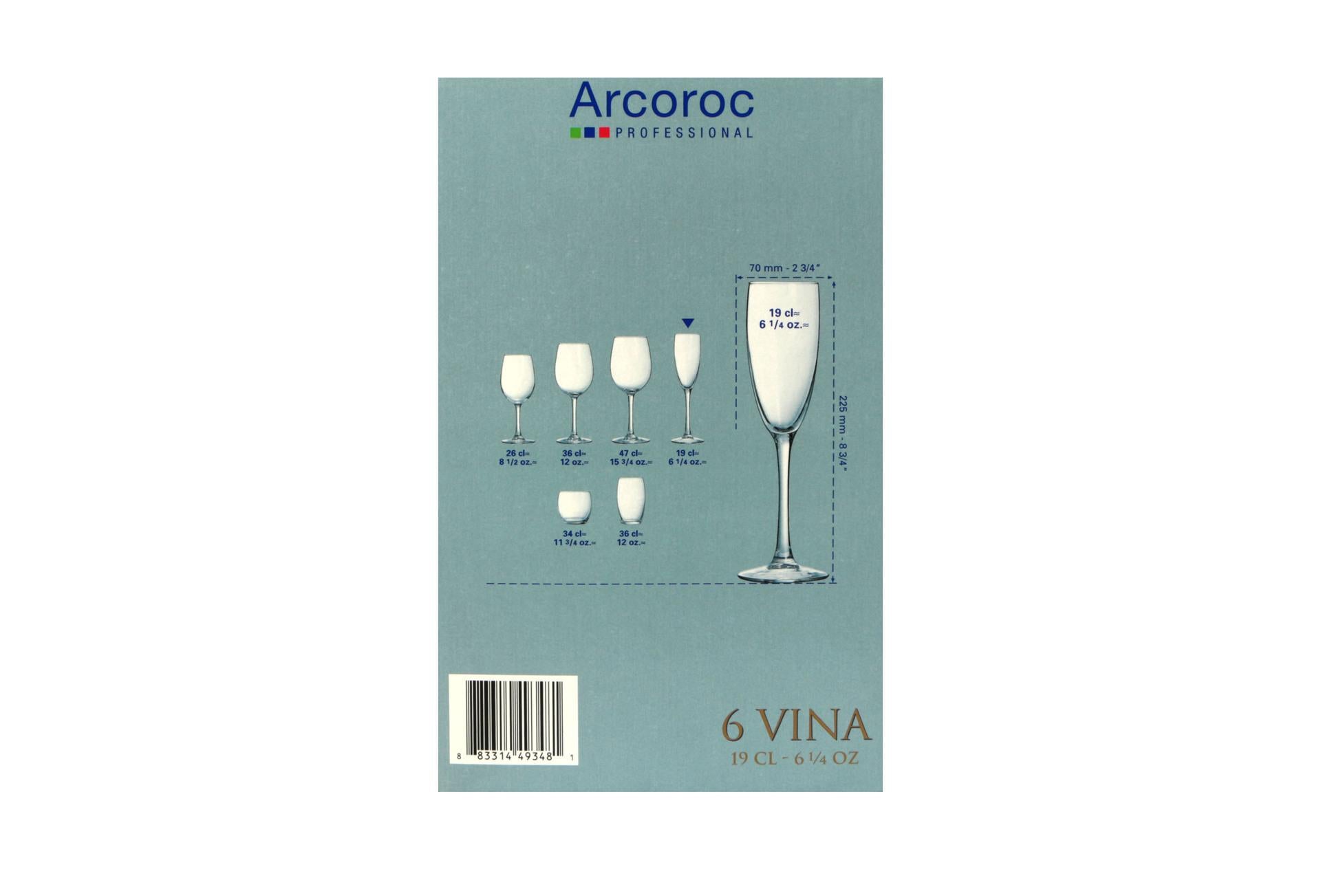 Arcoroc Vina Cabernet Tulip Calice Flute 19 cl - Set 6 Pz 6