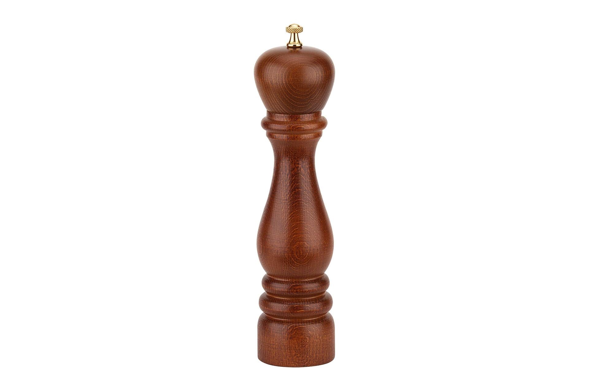 Bisetti Macina Pepe 25 cm In Faggio Tinta Noce Con Meccanismo In Acciaio Regolabile