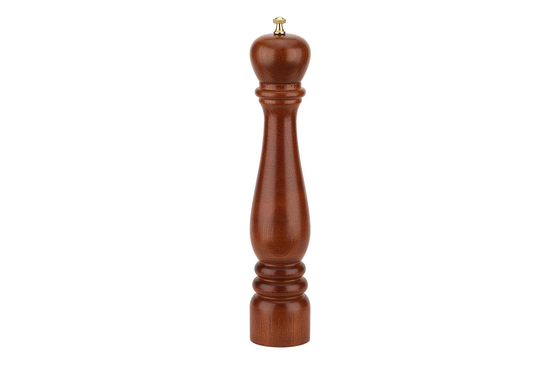 Bisetti Macina Pepe 33 cm In Faggio Tinta Noce - Meccanismo In Acciaio Temprato Regolabile e Smontabile