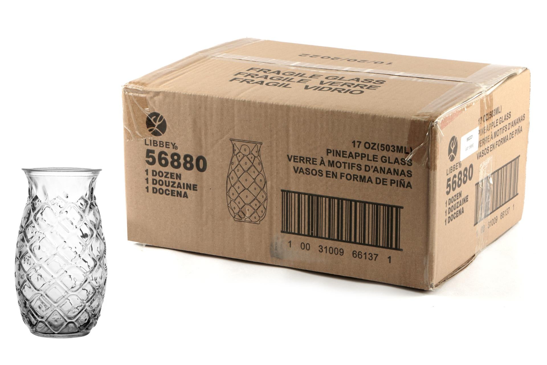 Bicchiere Tiki Pinapple 50,5 cl In Vetro Temperato - Ispirato alle Divinità Maori - Set 6 Pz