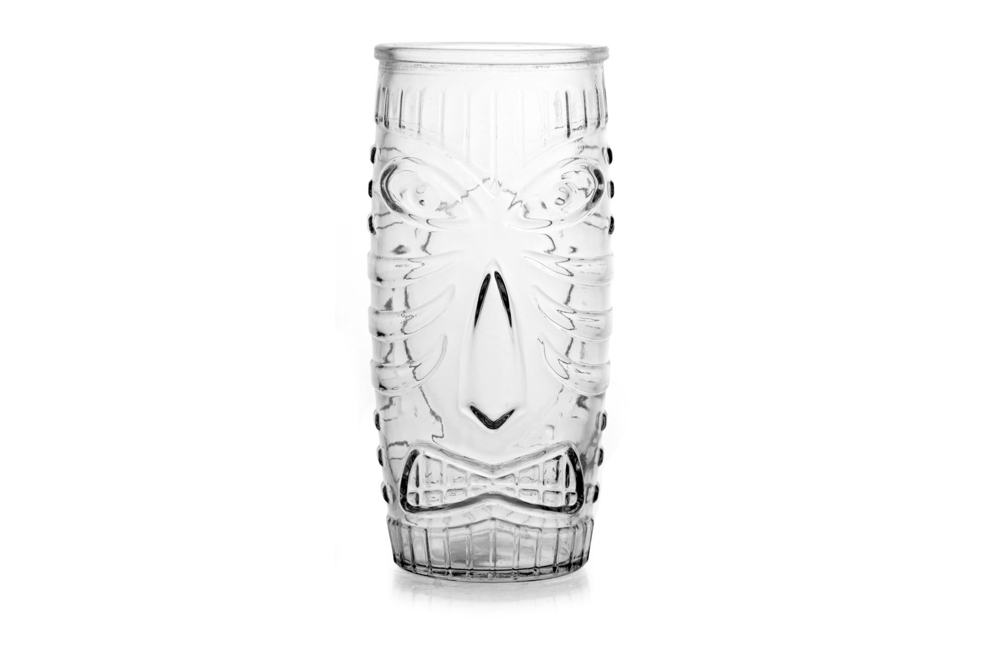Bicchiere Tiki Cooler 59 cl In Vetro Temperato - Ispirato alle Divinità Maori - Set 12 Pz
