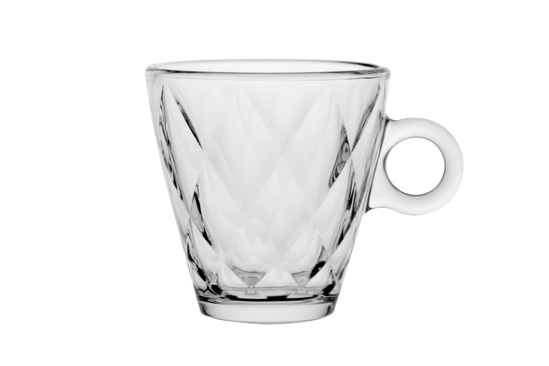 Bormioli Rocco Kaleido Tazza Cappuccino Cl22 In Vetro Temperato - Set 6 Pz