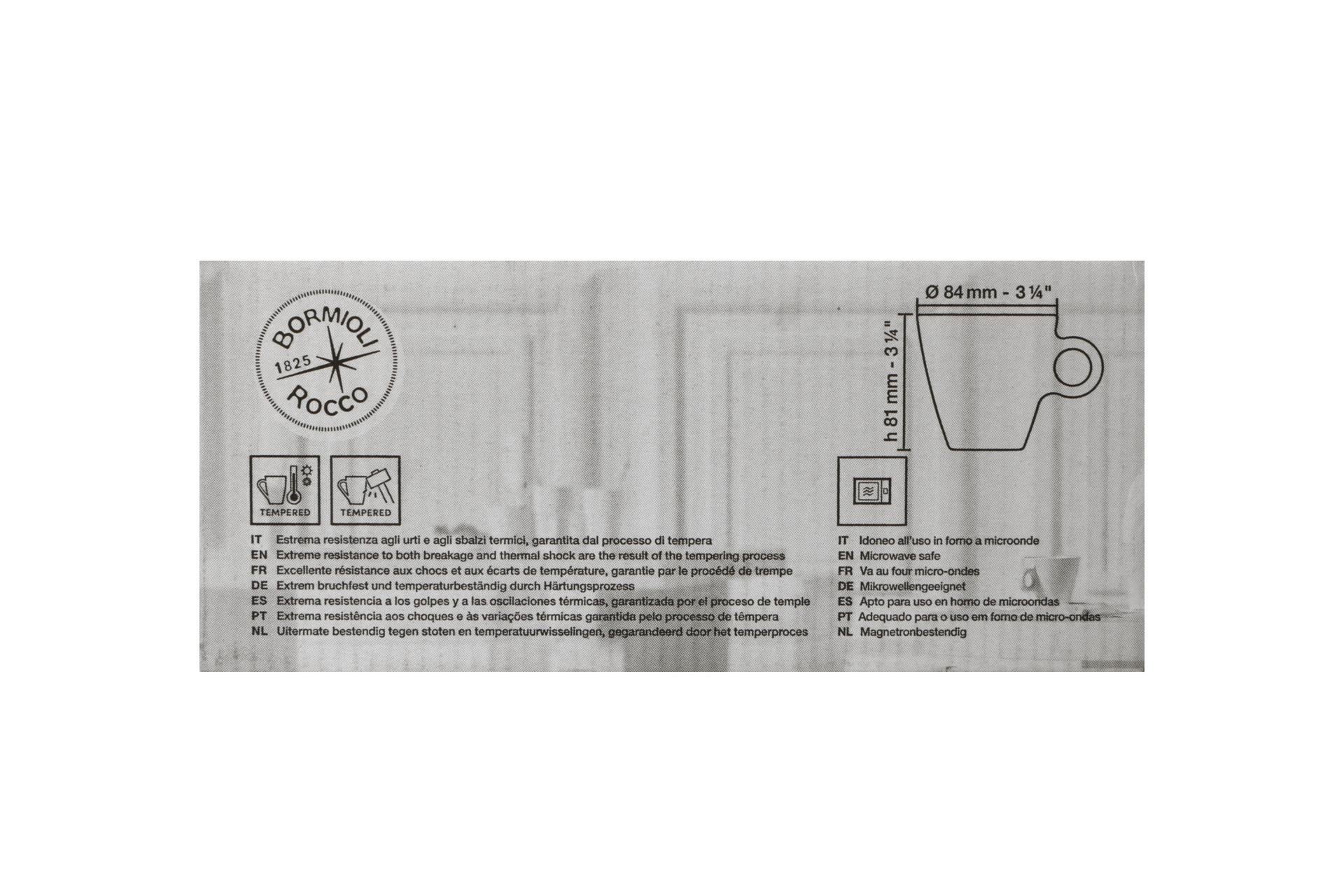 Bormioli Rocco Kaleido Tazza Cappuccino Cl22 In Vetro Temperato - Set 6 Pz 5