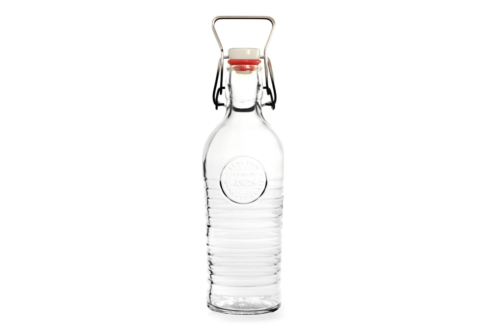 Bormioli Rocco Officina 1825 Bottiglia 0,75 L In Vetro Con Tappo e Guarnizione - Set 6 Pz