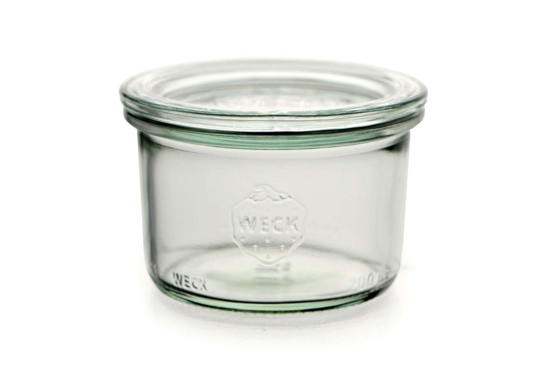 Weck Vasetti Cilindrici 200 ml - Cartone 12 Pezzi Ø80 mm Per Conserve e Vaso-Cottura