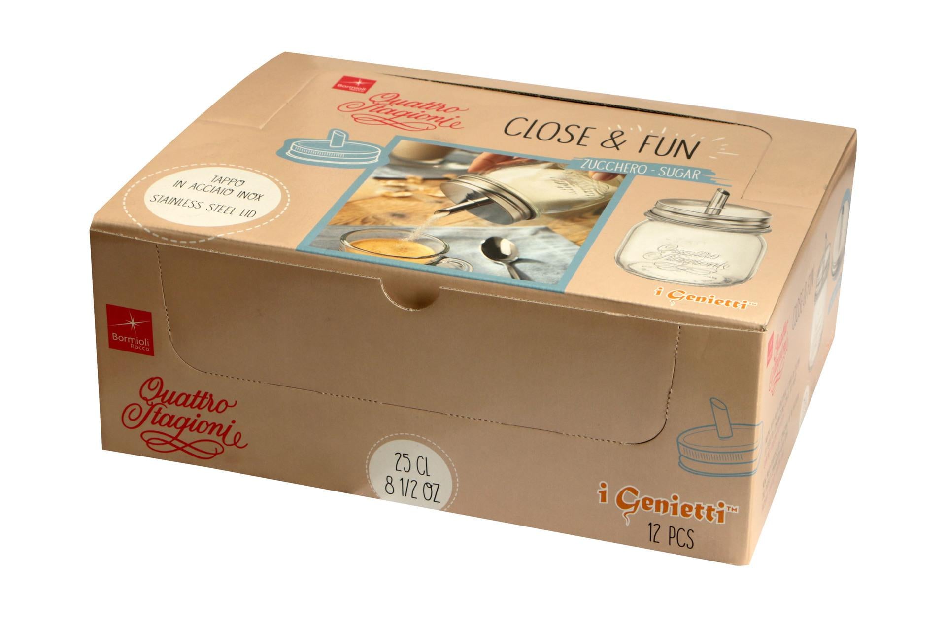 Bormioli Rocco Quattro Stagioni Genietti Vaso 0,25 L per Zucchero - Set 12 Pz 4