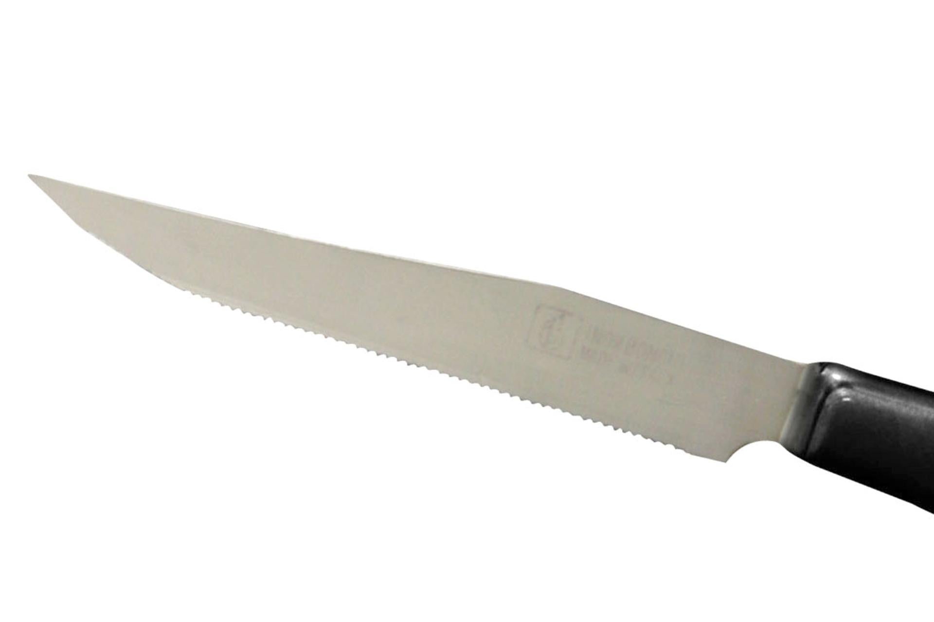 Coltellerie Inox Bonomi Set 6 Coltelli Bistecca - Lama 11 cm Con Manico In Plastica Nero - Set 6 Pz