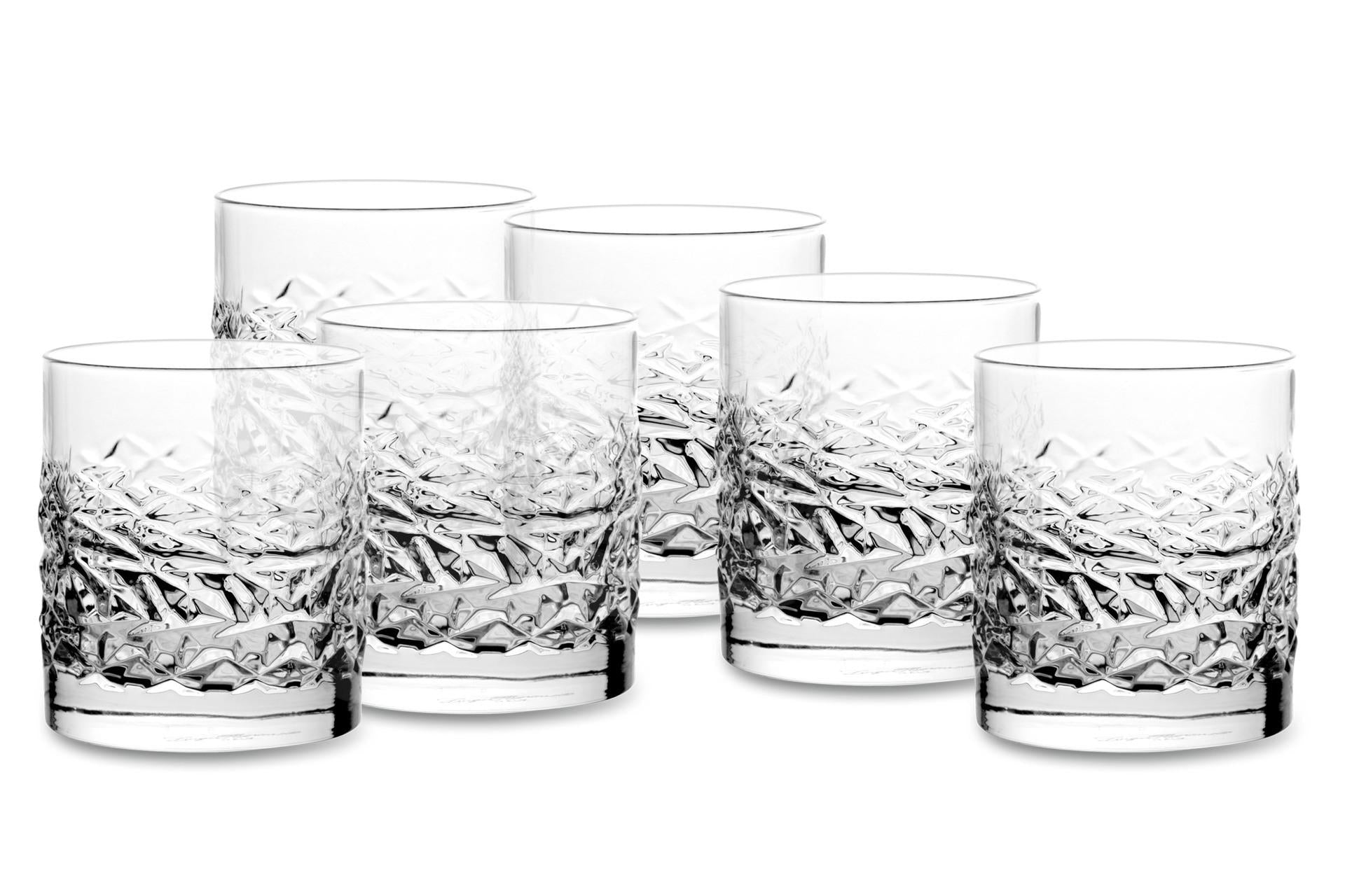 Bormioli Luigi Mixology Texture Set 6 Bicchieri DOF 38 cl - Linea Mixology di Lusso per Barware - Set 6 Pz