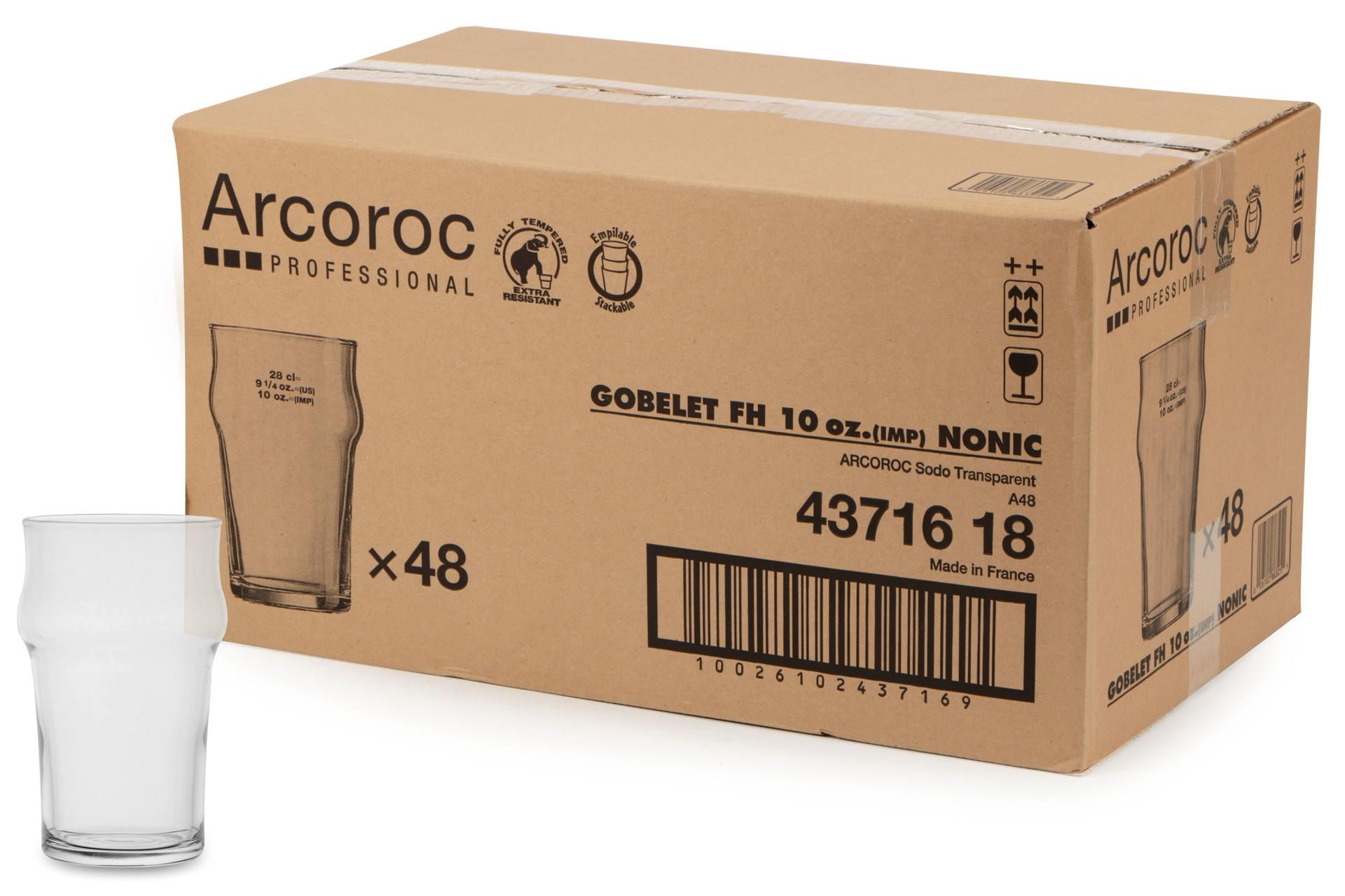 Arcoroc Nonic Bicchiere Birra 28 cl - 10 oz In Vetro Temperato Resistente agli Urti, Lavabile in Lavastoviglie - Set 48 Pz 3