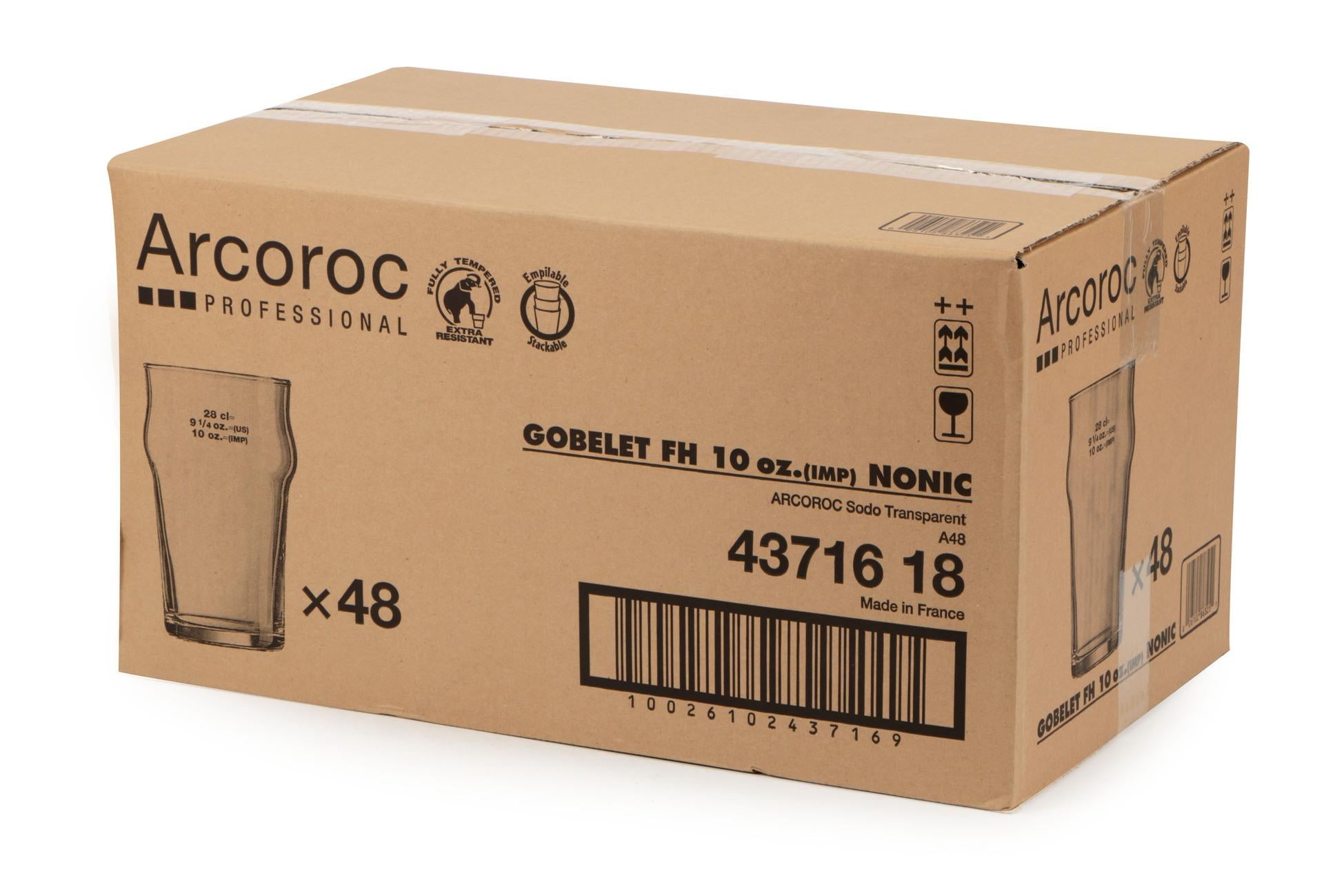 Arcoroc Nonic Bicchiere Birra 28 cl - 10 oz In Vetro Temperato Resistente agli Urti, Lavabile in Lavastoviglie - Set 48 Pz 4