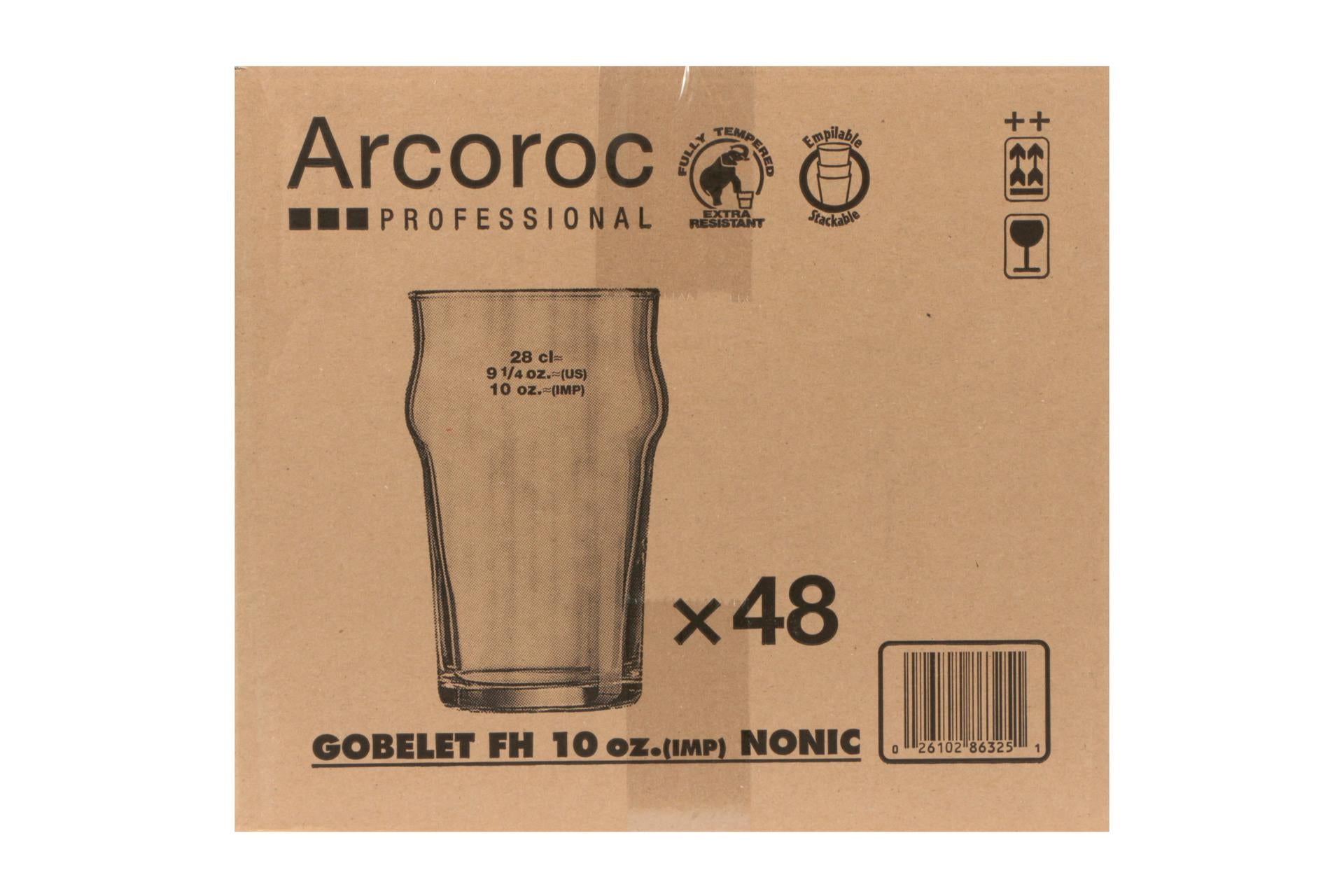 Arcoroc Nonic Bicchiere Birra 28 cl - 10 oz In Vetro Temperato Resistente agli Urti, Lavabile in Lavastoviglie - Set 48 Pz 5