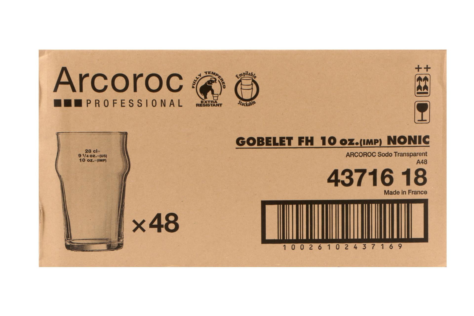 Arcoroc Nonic Bicchiere Birra 28 cl - 10 oz In Vetro Temperato Resistente agli Urti, Lavabile in Lavastoviglie - Set 48 Pz 6