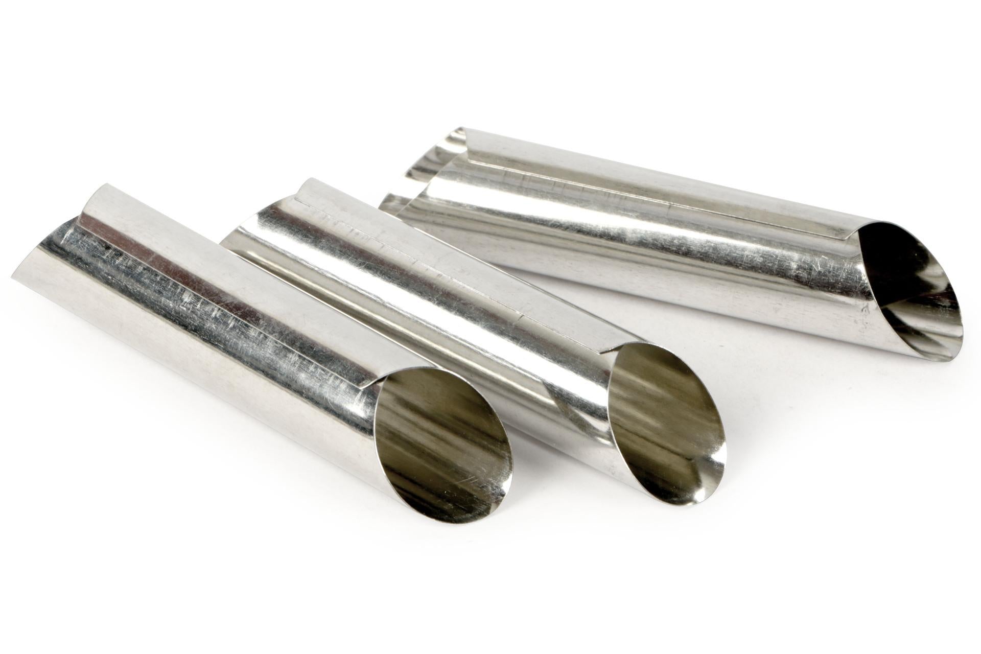 Metallurgica Italo Ottinetti Set 3 Stampi Cannoli Siciliani Ø2.5 cm - 12 cm Ideali per Uso Professionale e Domestico - Set 3 Pz