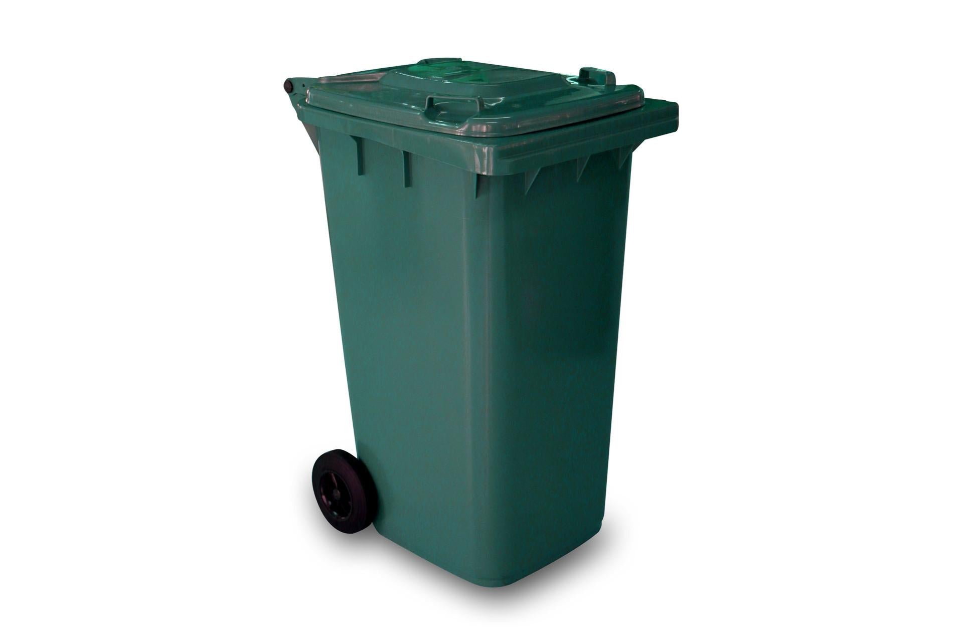 Mobil Plastic Bidone Raccolta Differenziata 120L Verde - PEHD Carrellato a Due Ruote