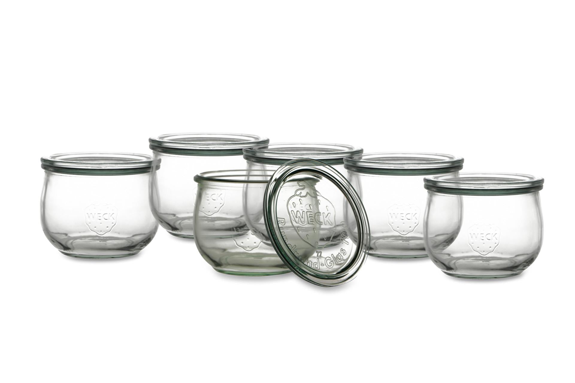 Weck Tulip Vasetti 580 ml - Set 6 Pezzi Con Coperchio Ø100 mm Adatti per Conserve e Marmellate - Set 6 Pz