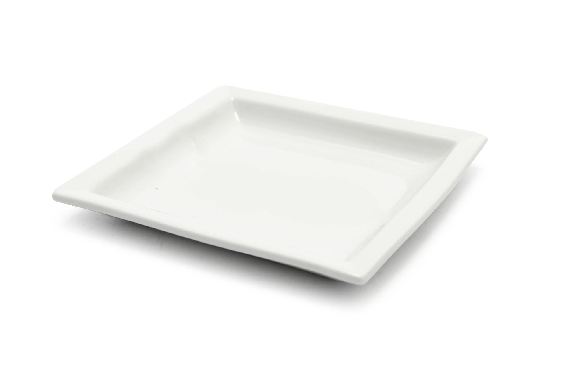 Just White Piatto Mini Quadro 14 x 14 cm In Porcellana Bianca - Set 6 Pz 3