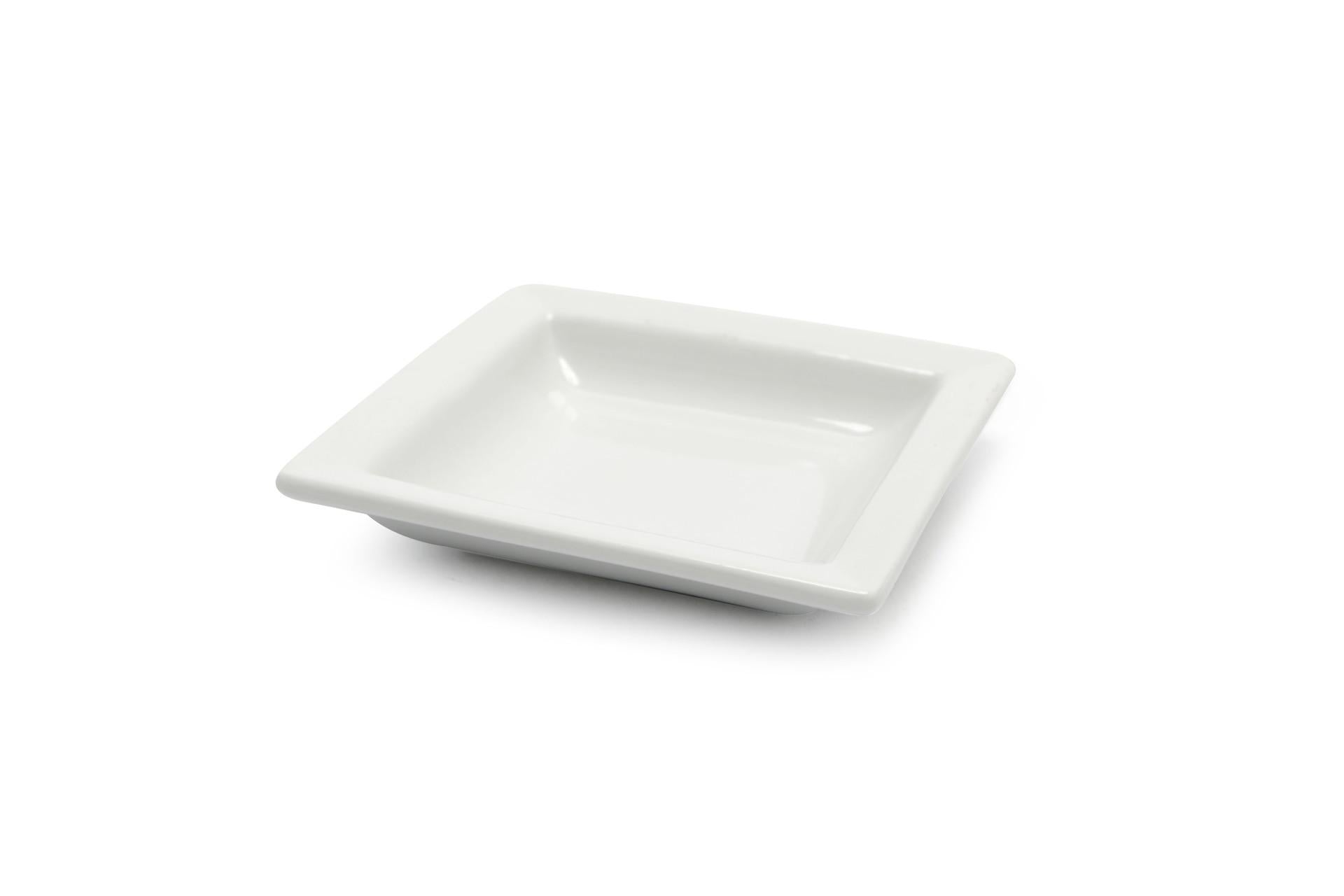 Just White Piatto Mini Quadro H.1.8 cm - 10 x 10 cm In Porcellana Bianca - Set 6 Pz