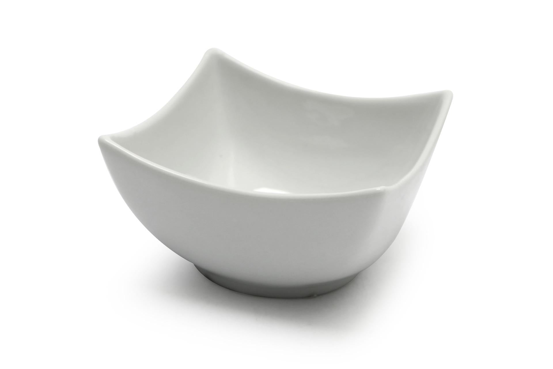 Just White Coppetta Quadra H.5.5 cm - 9.5 cm In Porcellana Bianca - Set 4 Pz