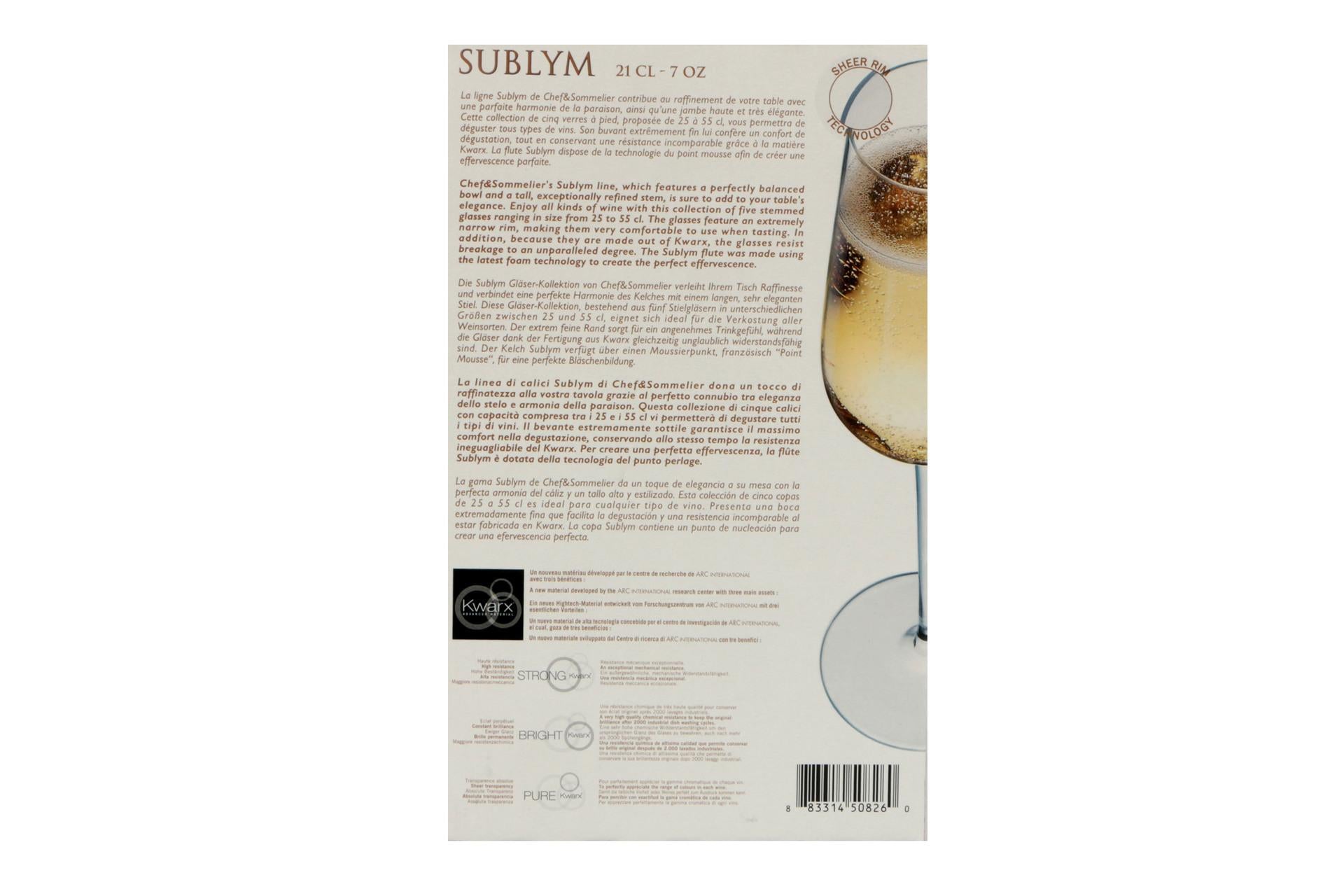 Arcoroc Sublym Calice Flute Cl.21 - Calice da Vino in Vetro Cristallino - Set 6 Pz 5