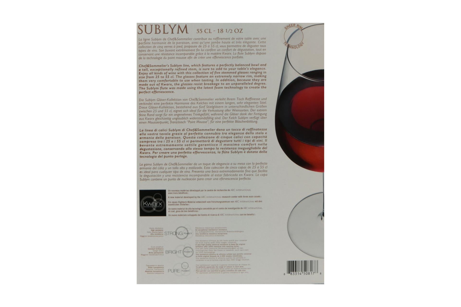 Arcoroc Sublym Calice Extra L. Cl.55 In Vetro Cristallino - Calice da Vino Chef Sommelier - Set 6 Pz 5